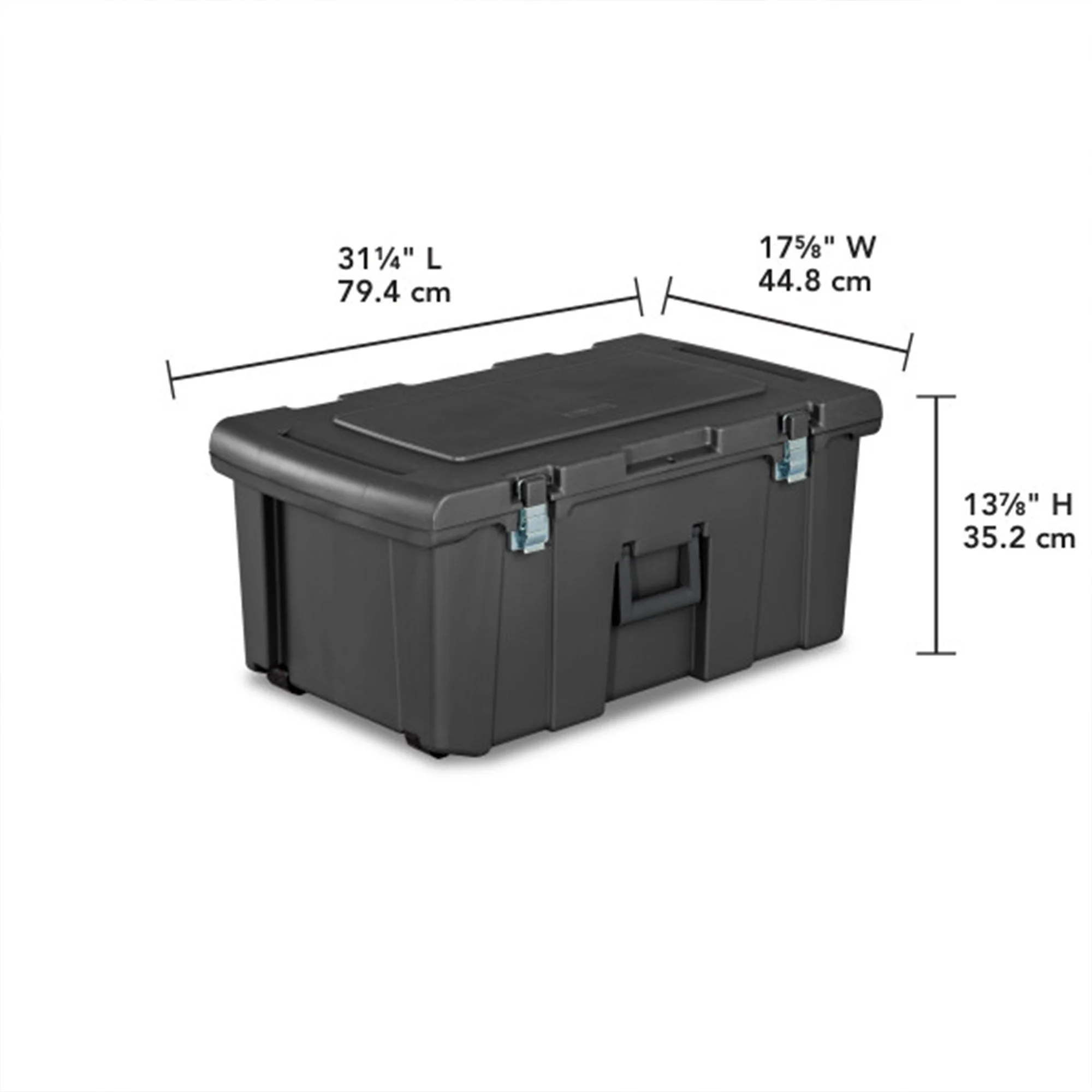Sterilite Wheeled Footlocker, Plastic Utility Storage Container, Gray, 6 Pack - Image 2
