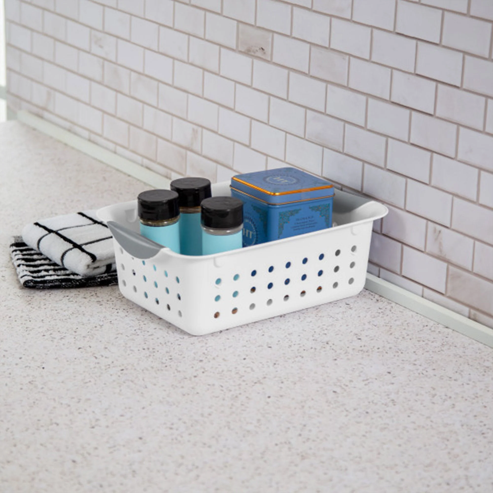 Sterilite White Small Ultra Basket Durable Plastic Storage Organizer, (12 Pack) - Image 5