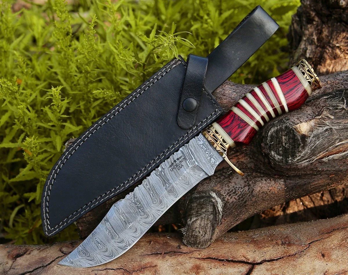 Stream Bowie Knife with Pakkawood & Bone Handle - Image 2