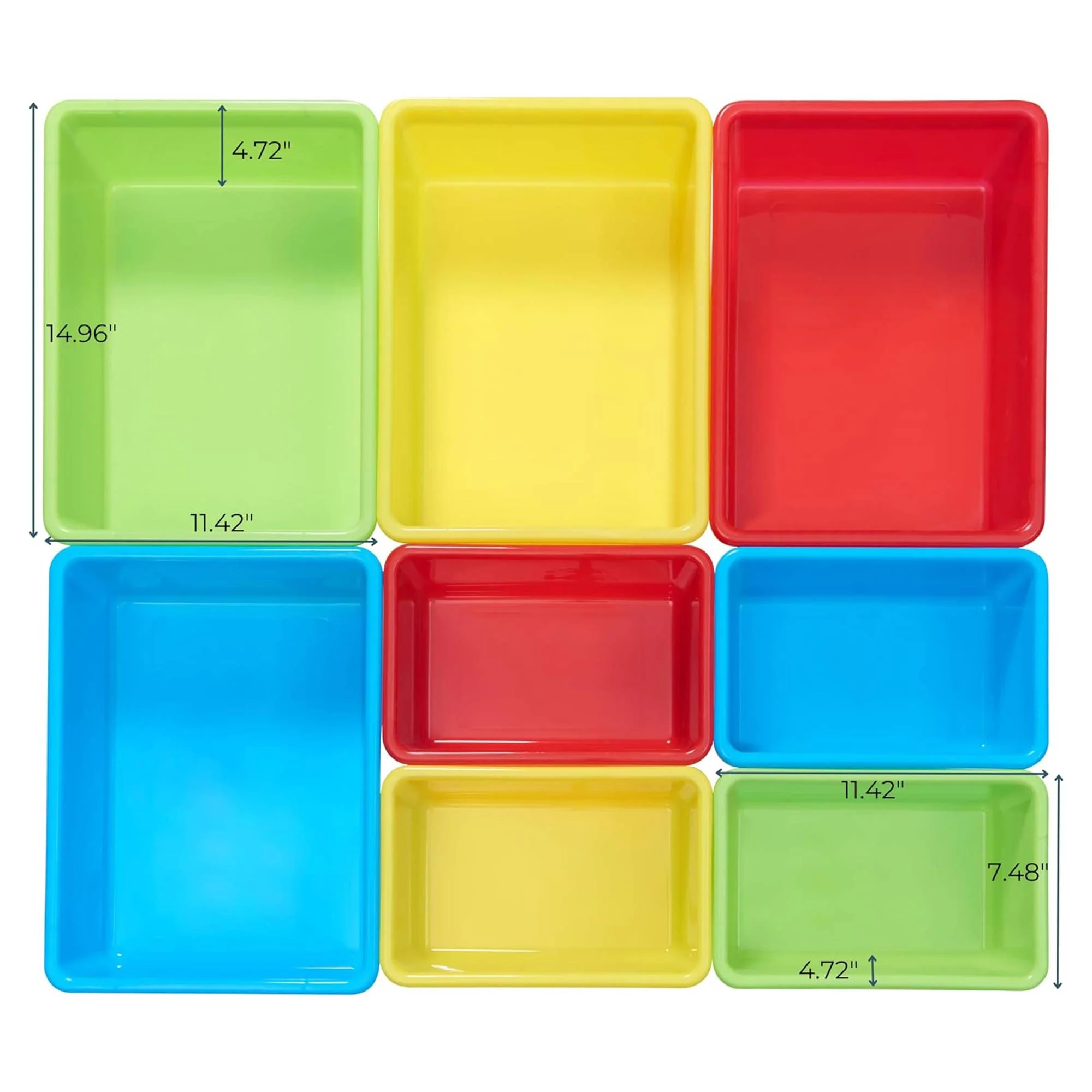 Sturdis Kids Toy Storage Organizer with Bookshelf, Top Shelf and 8 Colorful Bins - Image 12
