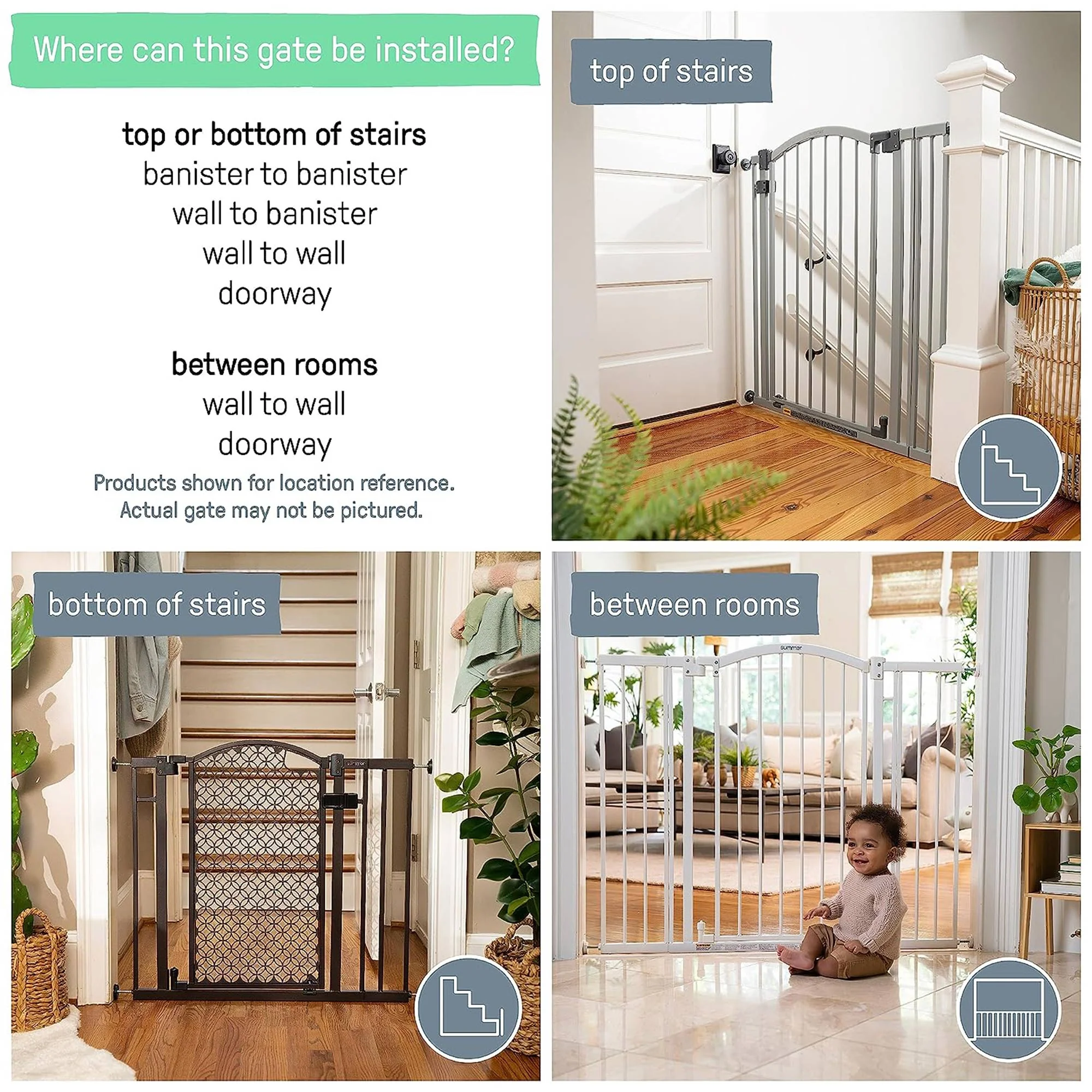 Summer Infant 30 Inch Modern Home Walk Thru Auto Close Pet and Baby Gate, Gray - Image 4