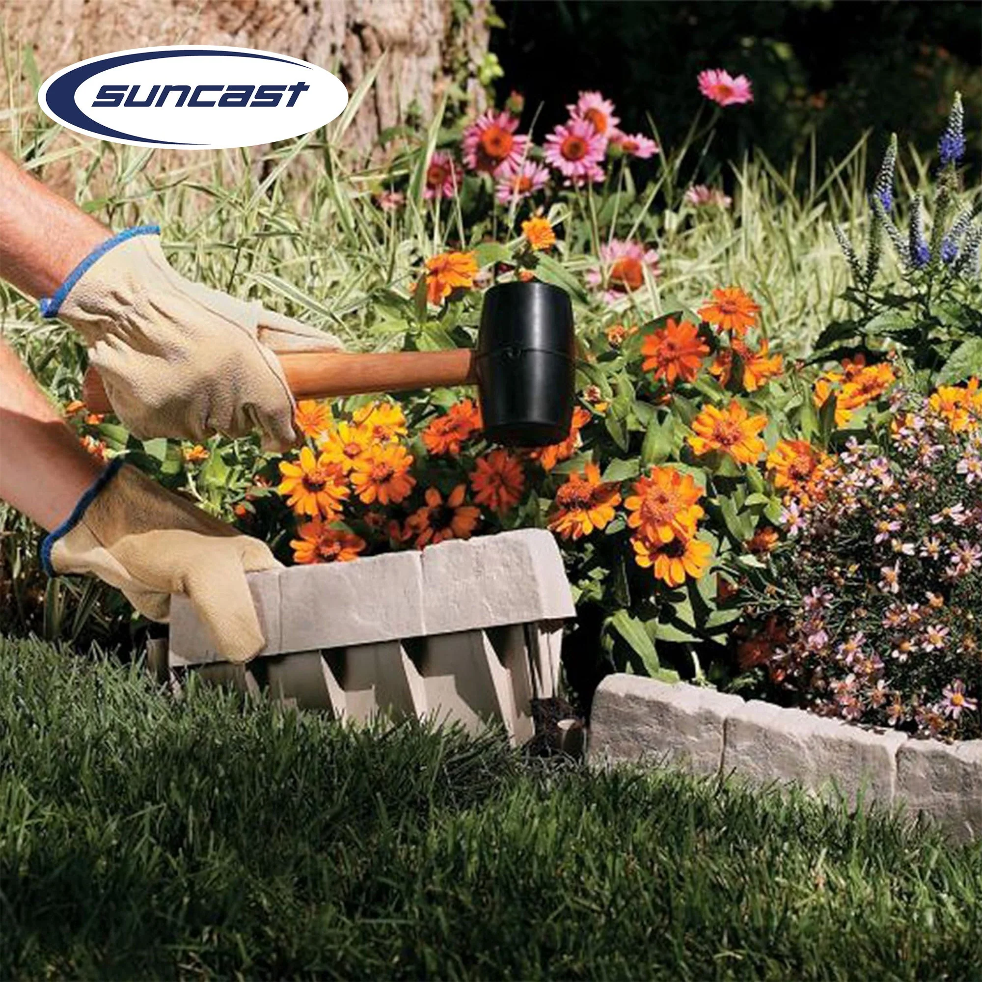 Suncast 10 Piece Landscape Design Border Decorative Rock Stone Edging (4 Pack) - Image 4