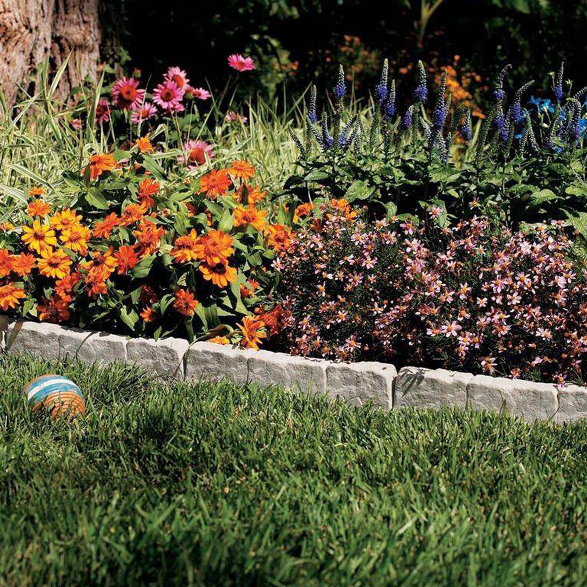 Suncast 12 Inch Landscape Design Border Decorative Natural Stone Edging (6 Pack) - Image 9