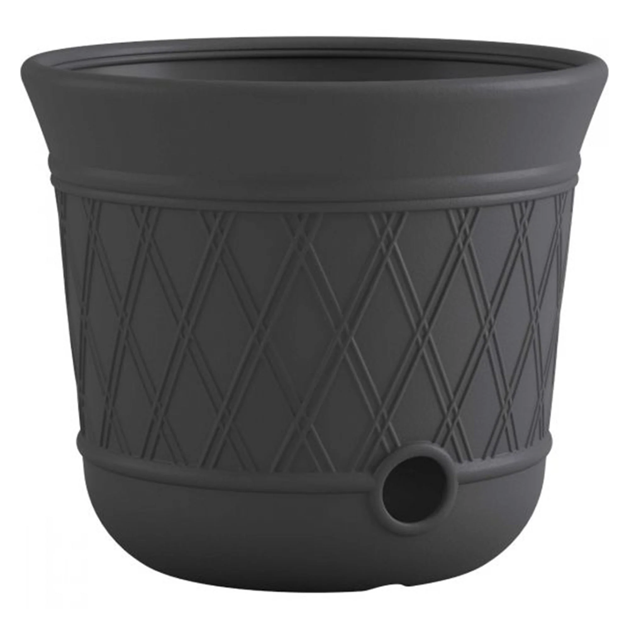 Suncast 14'' x 12" Decorative Hideaway Garden Hose Storage Pot, Gray (8 Pack) - Image 2