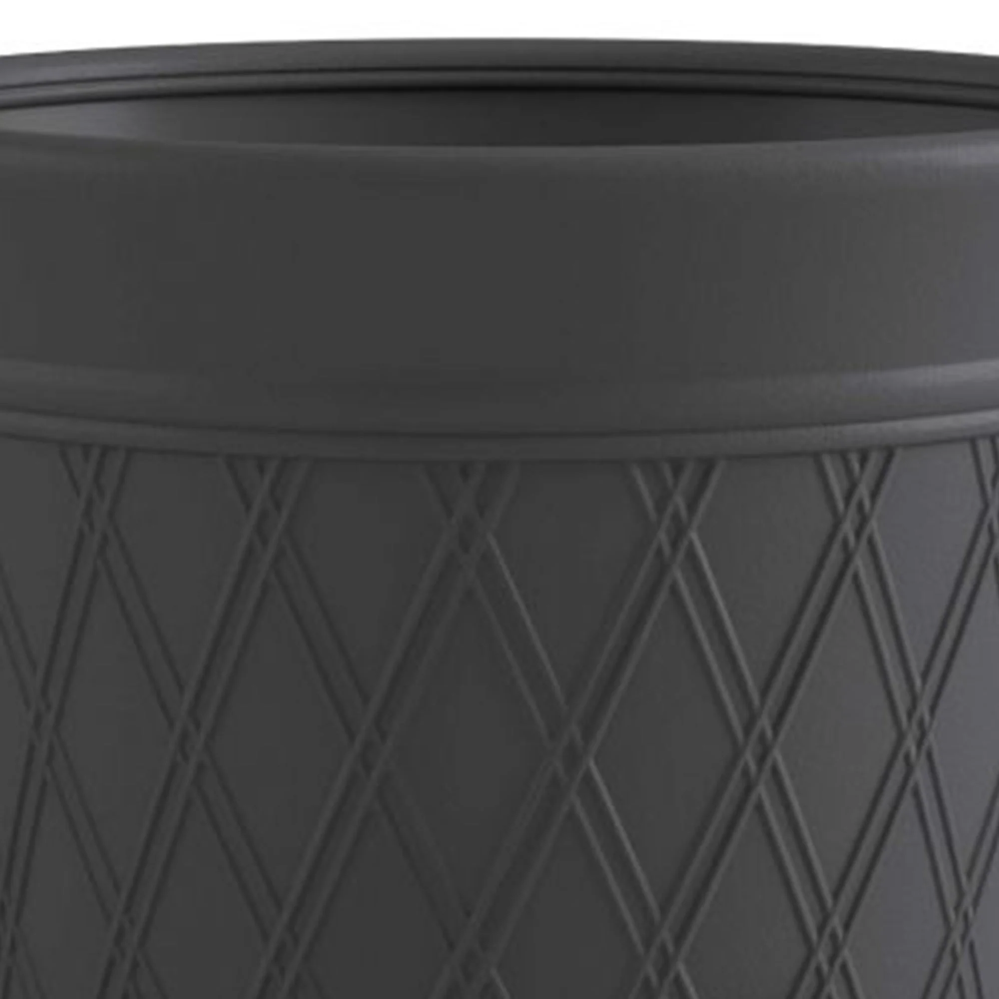Suncast 14'' x 12" Decorative Hideaway Garden Hose Storage Pot, Gray (8 Pack) - Image 3