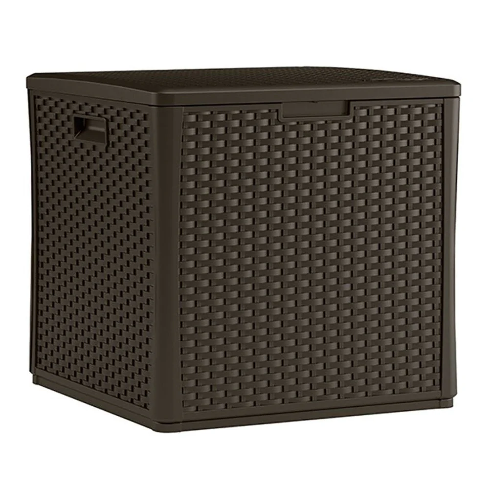 Suncast 60 Gallon Outdoor Storage Deck Box & 33 Gallon Trash Hideaway, Java - Image 3