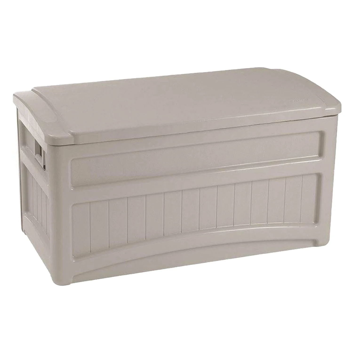 Suncast 73 Gallon Outdoor Patio Deck Resin Storage Organization Chest Box, Taupe - Image 6