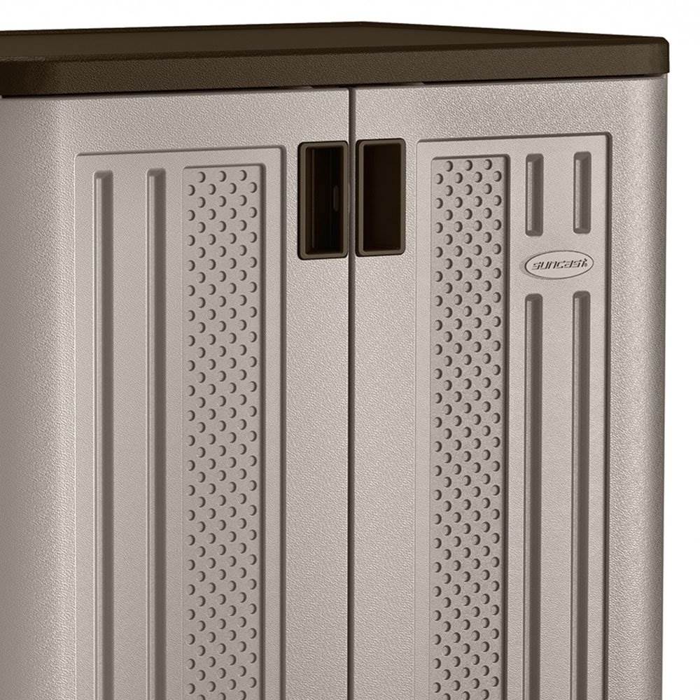 Suncast 9 Cu Ft Heavy Duty Resin Garage Base Storage Cabinet, Platinum (2 Pack) - Image 8