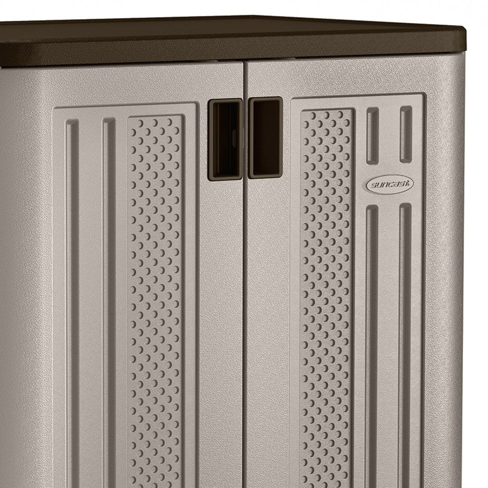 Suncast 9 Cu Ft Heavy Duty Resin Garage Base Storage Cabinet, Platinum (3 Pack) - Image 3