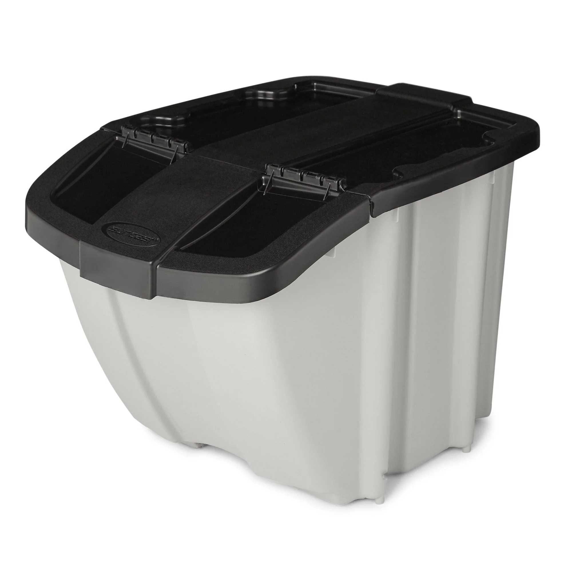 Suncast BH188810 18 Gallon Indoor or Outdoor Stacking Recycle Storage Bin, Gray