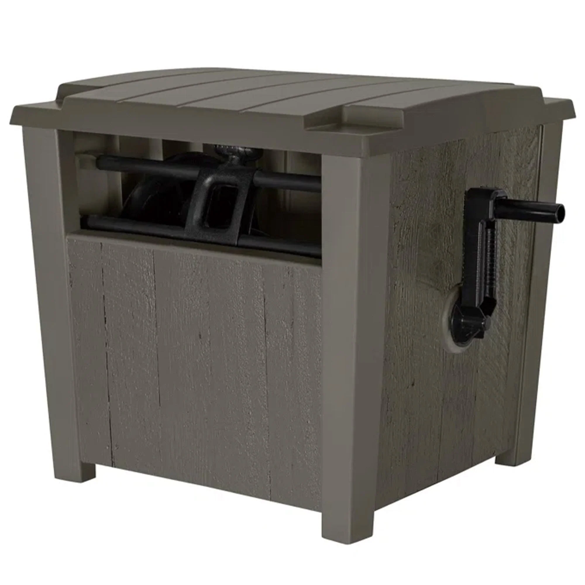 Suncast Farmington Hideaway Garden Hose Storage Pot Container, Stoney (3 Pack) - Image 3