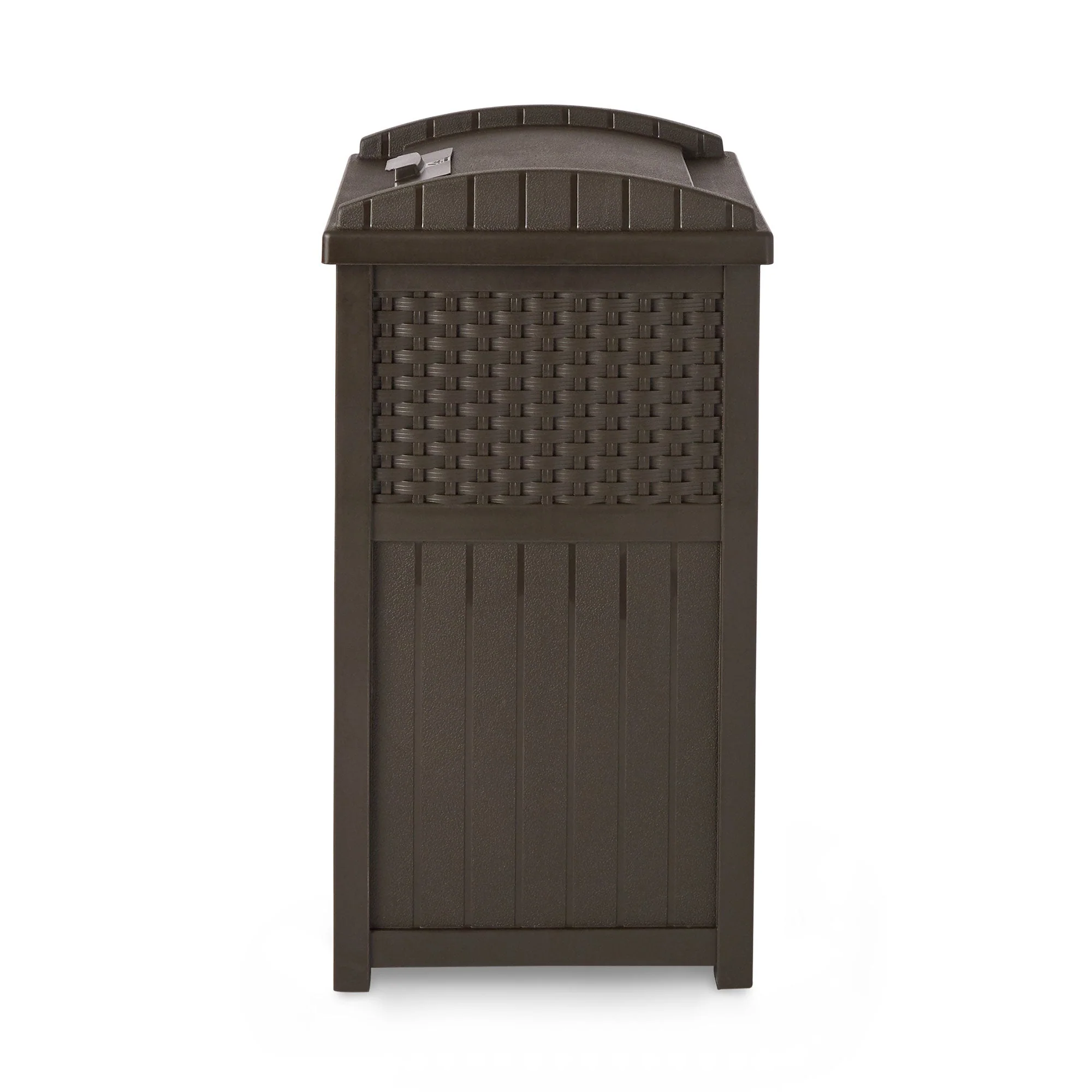 Suncast GHW1732 Trashcan Hideaway Outdoor 33 Gallon Garbage Waste Bin, Brown - Image 5