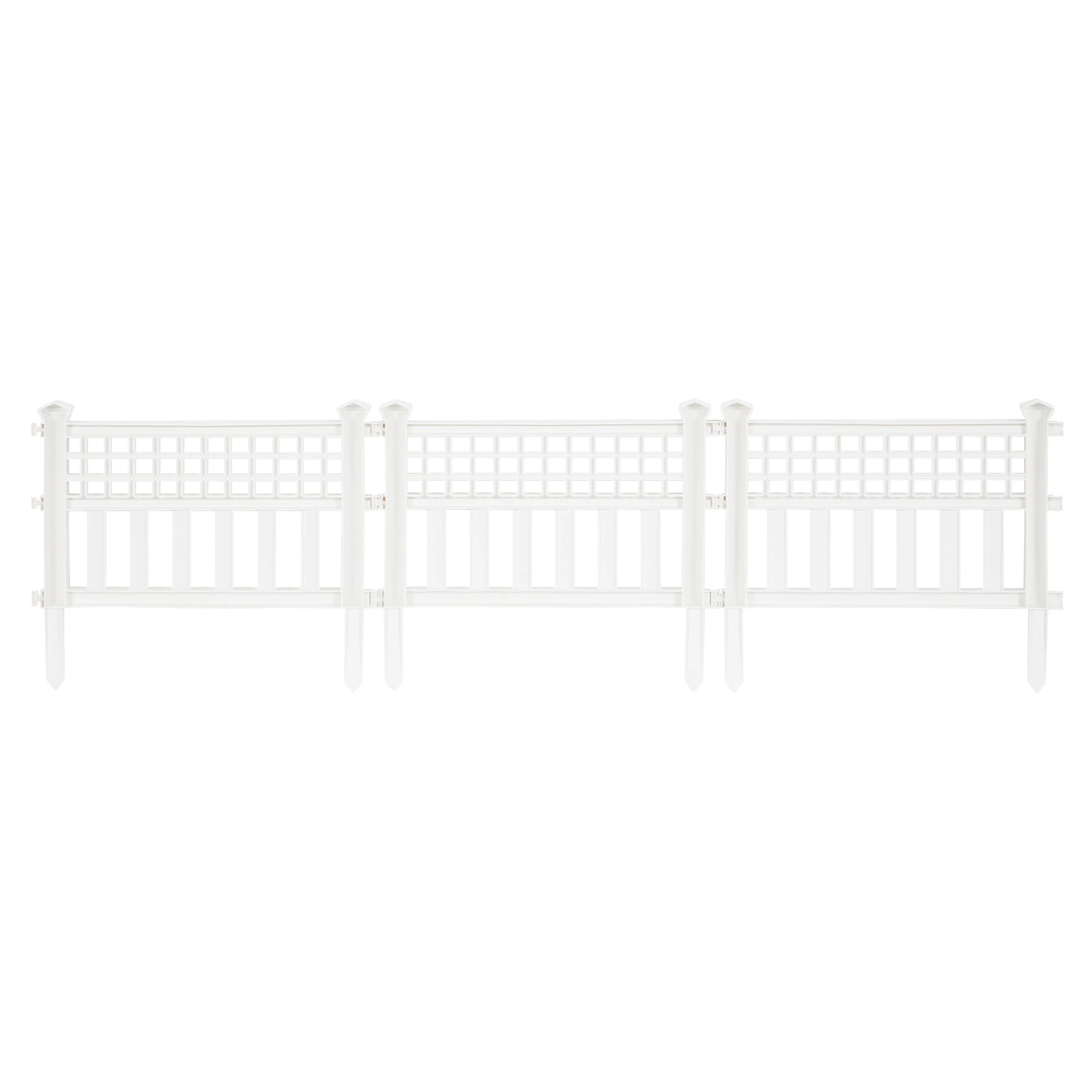 Suncast Grand View 14.5 x 24 Inch Resin Yard Garden Border Fence, White (3 Pack) - Image 2