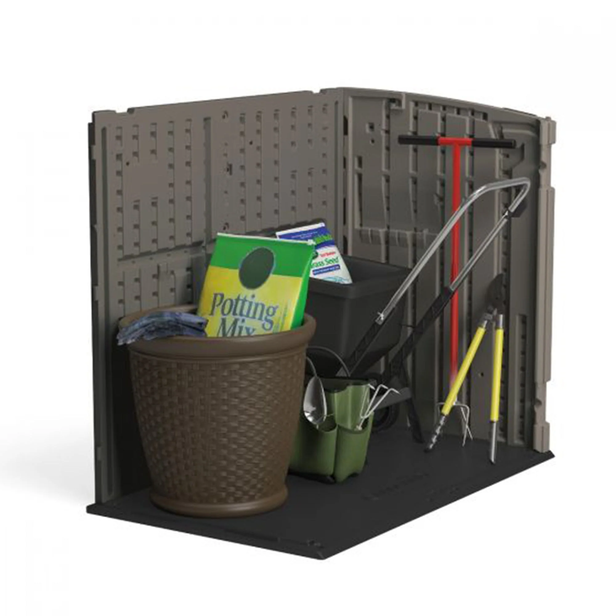 Suncast Horizontal 4 Foot x 2.5 Foot Outdoor/Garden Storage Shed, Stoney Grey - Image 7