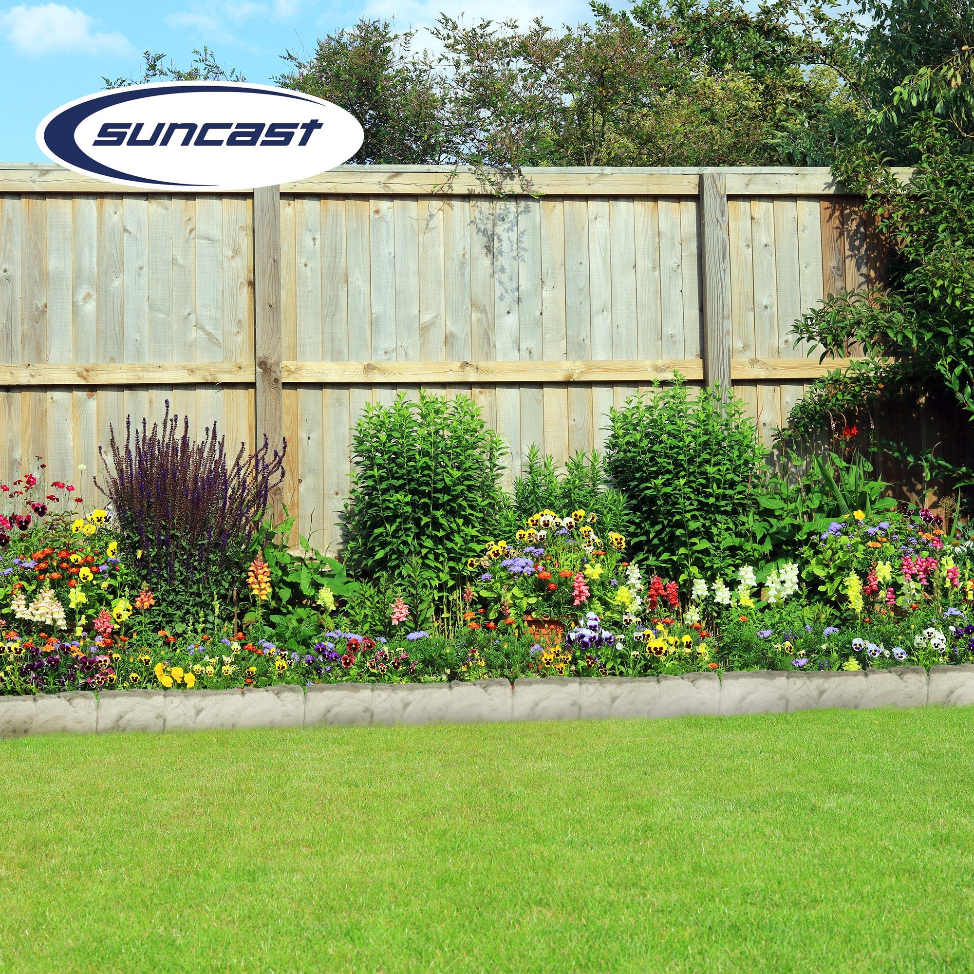 Suncast Landscape Border Decorative Natural Stone Edging, 12" Sections (20 Pack) - Image 5