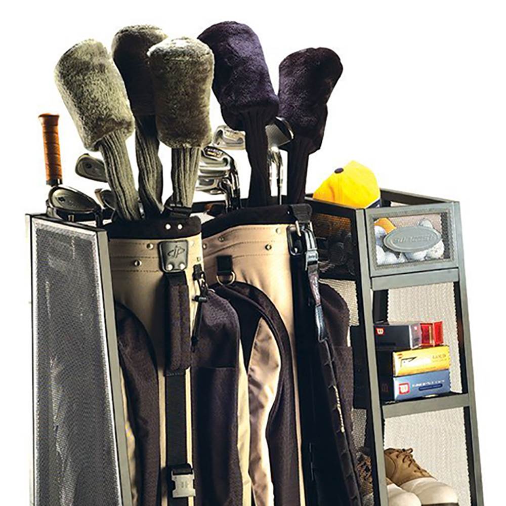 Suncast Metal Complete Golf Bag Organizer for Garage w/ Shelves & Bin (2 Pack) - Image 8