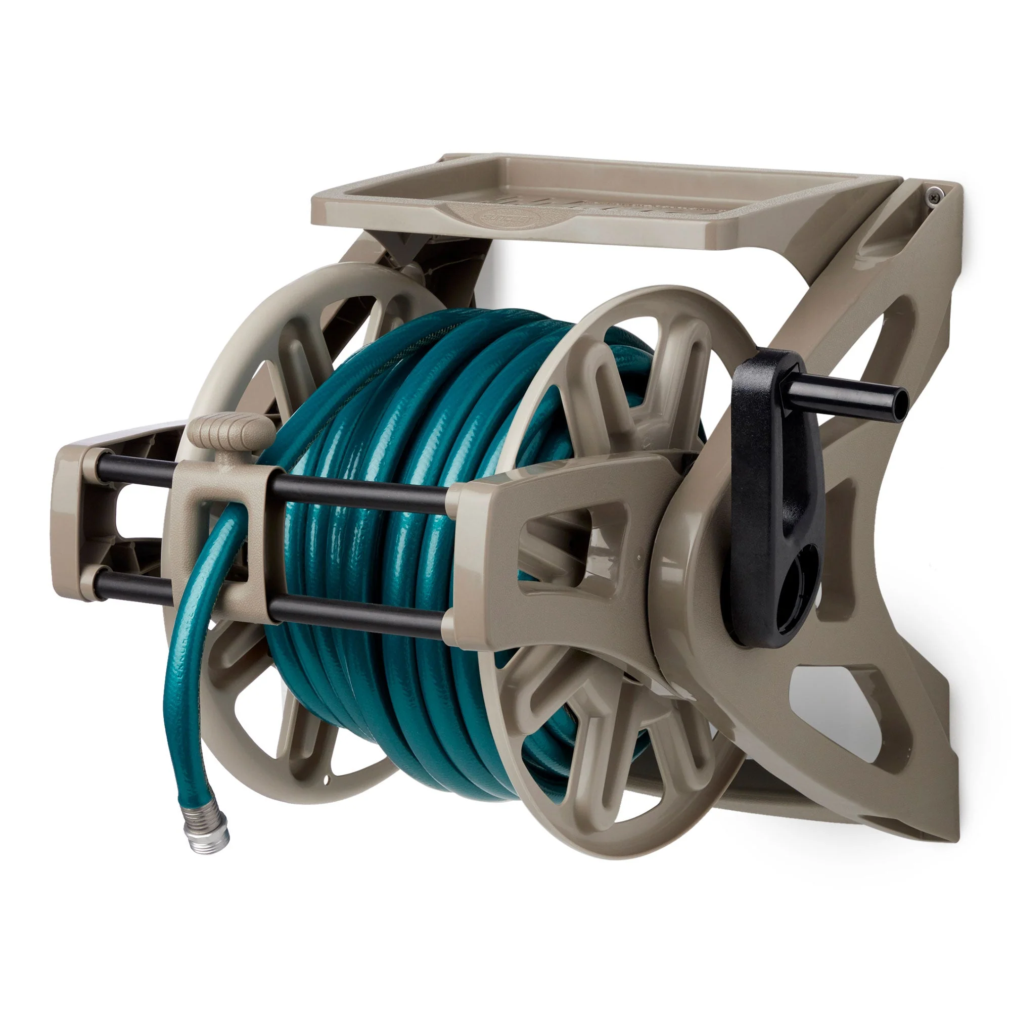 Suncast Slide Trak Hose Handler Wall Mounted 175' Garden Hose Reel, Reel Only - Image 7