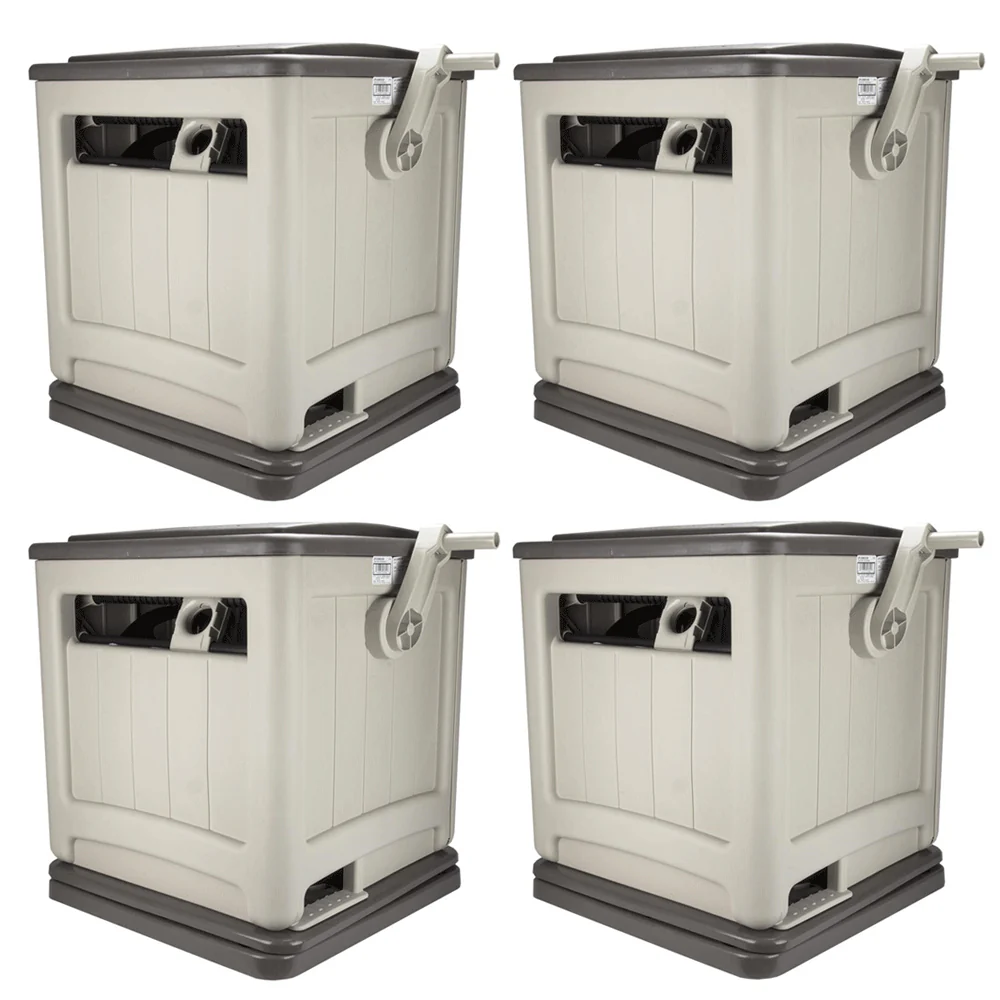 Suncast Swivel Hose Reel Storage Hideaway w/Smart Trak Hose Guide & Bin (4 Pack)