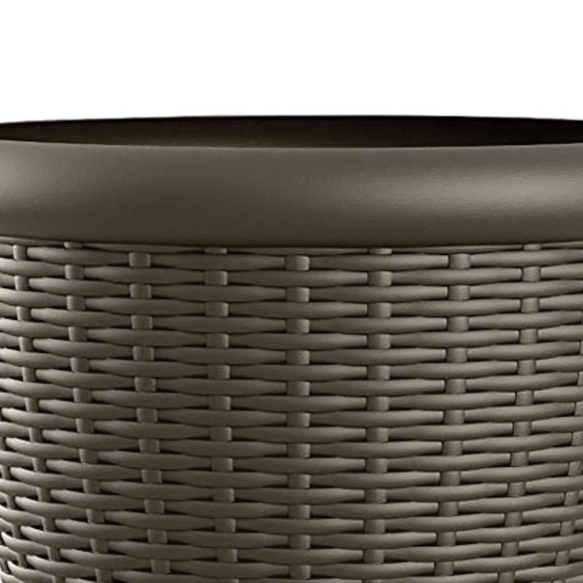 Suncast Willow 18" Diameter Decorative Wicker Patio Planter Pot, Java (2 Pack) - Image 3
