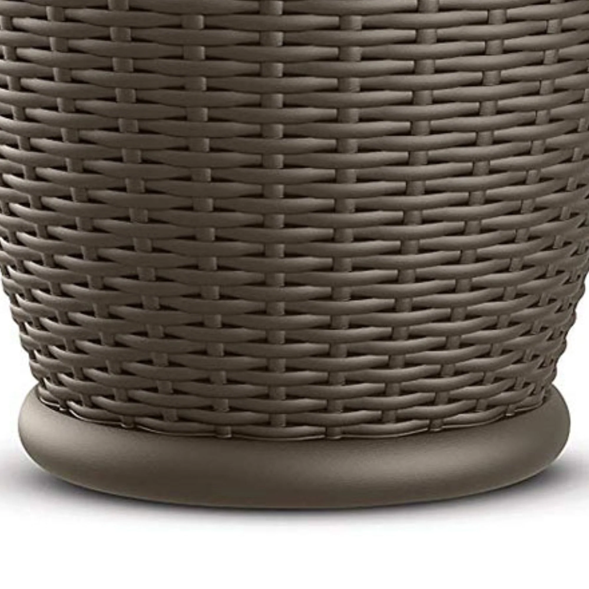 Suncast Willow 18" Diameter Decorative Wicker Patio Planter Pot, Java (4 Pack) - Image 8