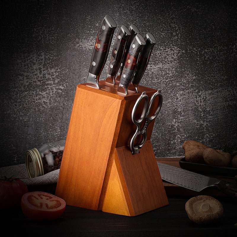 Supreme Pro 5‑Piece VG10 Damascus Knife Set with Ebony Handle & Sheath - Image 4