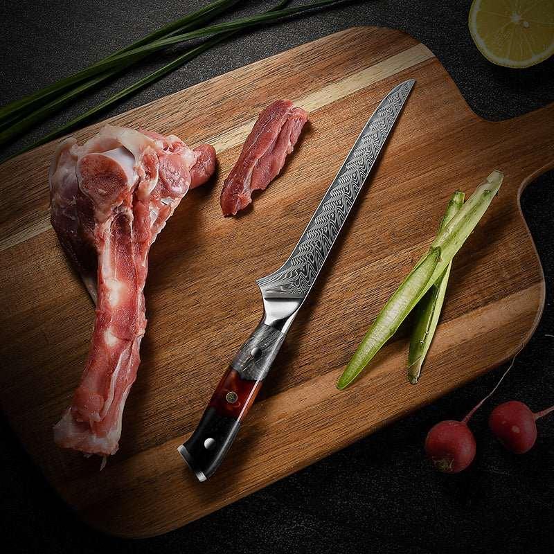 Supreme Pro 5‑Piece VG10 Damascus Knife Set with Ebony Handle & Sheath - Image 5