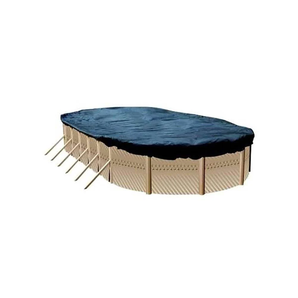 Swimline 18 x 33 Foot Oval Above Ground Heavy Winter Swimming Pool Cover, Blue - Image 7