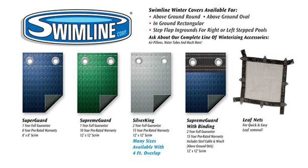 Swimline 18 x 36 Foot Winter Rectangular In Ground Swimming Pool Cover, Navy - Image 2