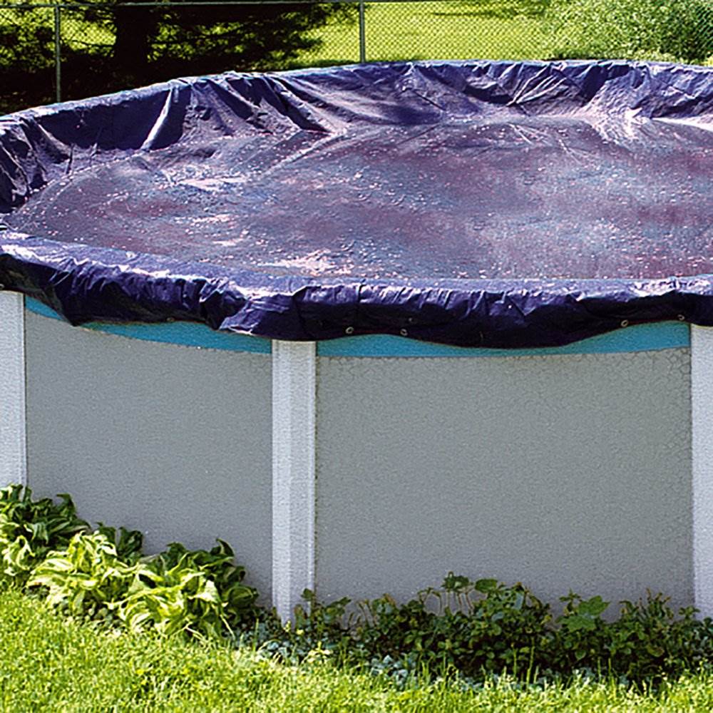 Swimline 21 Foot Round Above Ground Winter Swimming Pool Cover, Blue (2 Pack) - Image 5