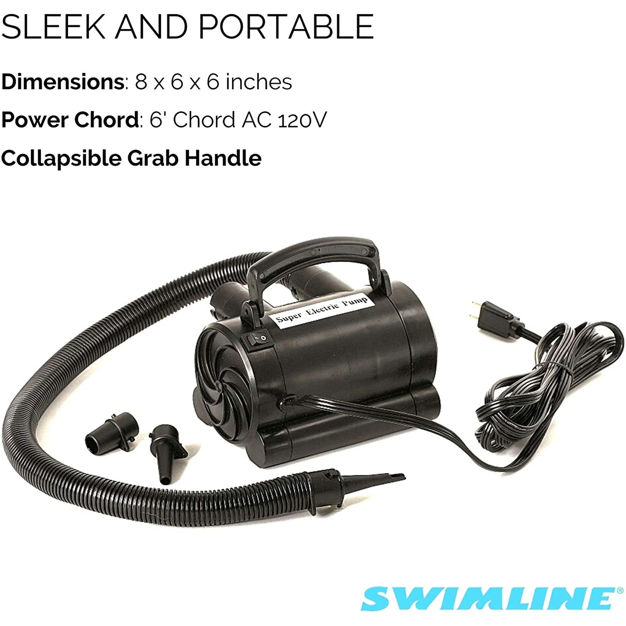 Swimline Electric Air Pump with Adapters for Pool Inflatables & Air Mattresses - Image 5
