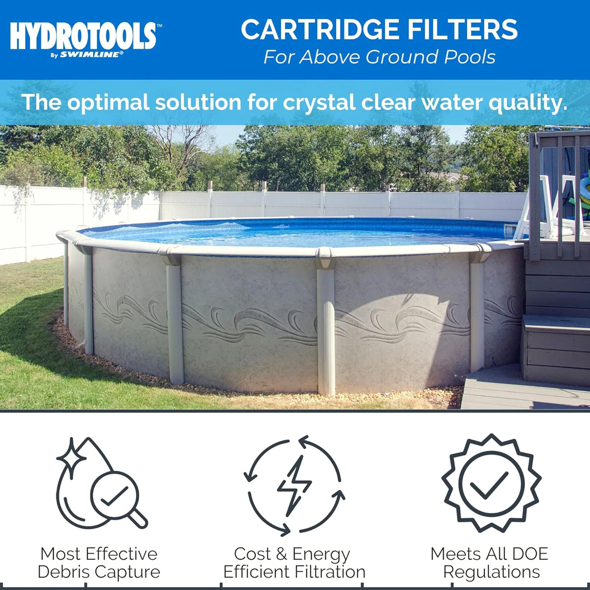 Swimline HydroTools 40 Sq Ft Extra Flo 5 Element Cartridge Pool Filter Tank - Image 7