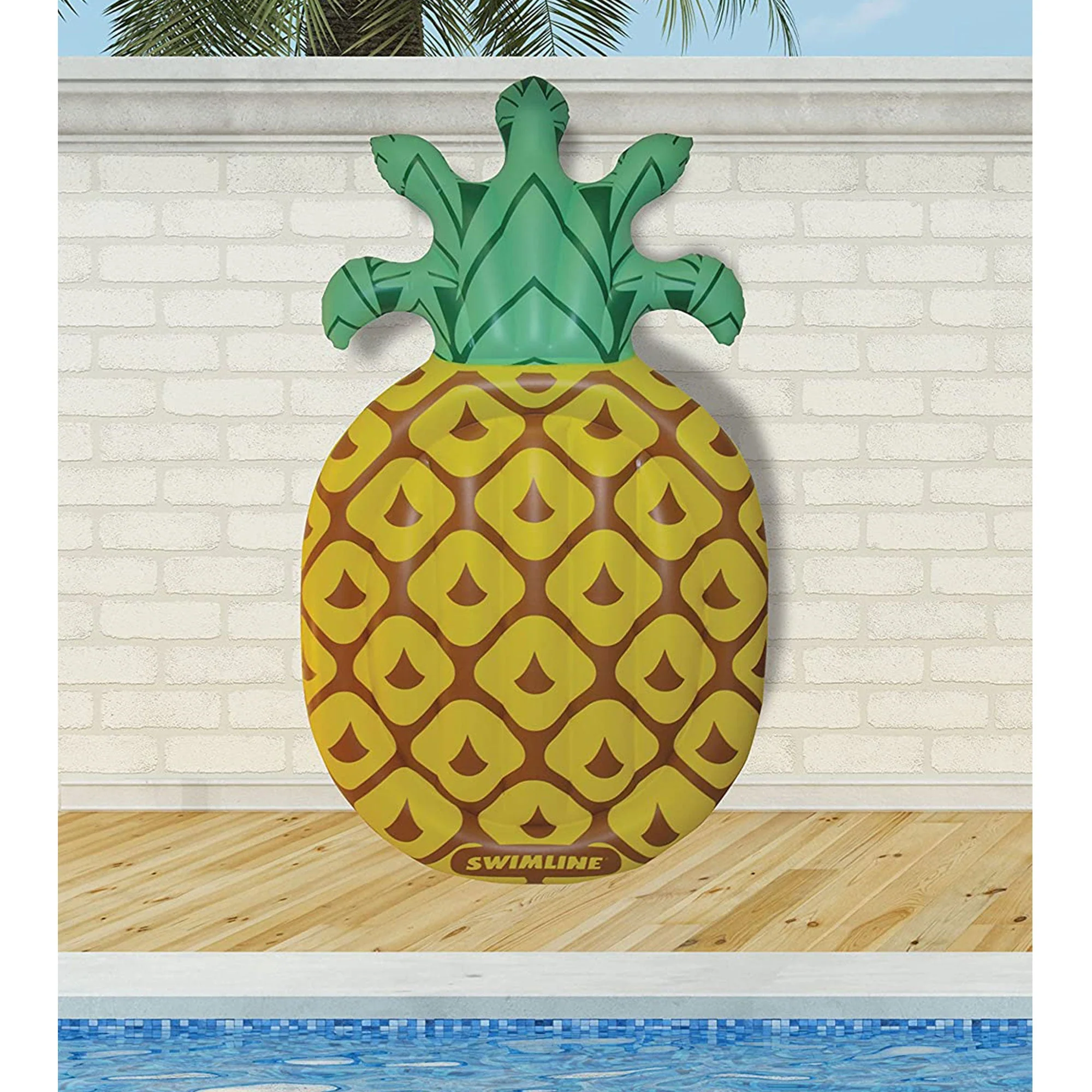 Swimline Jumbo 88" x 50" Inflatable Tropical Pineapple Pool Float Island Lounger - Image 4