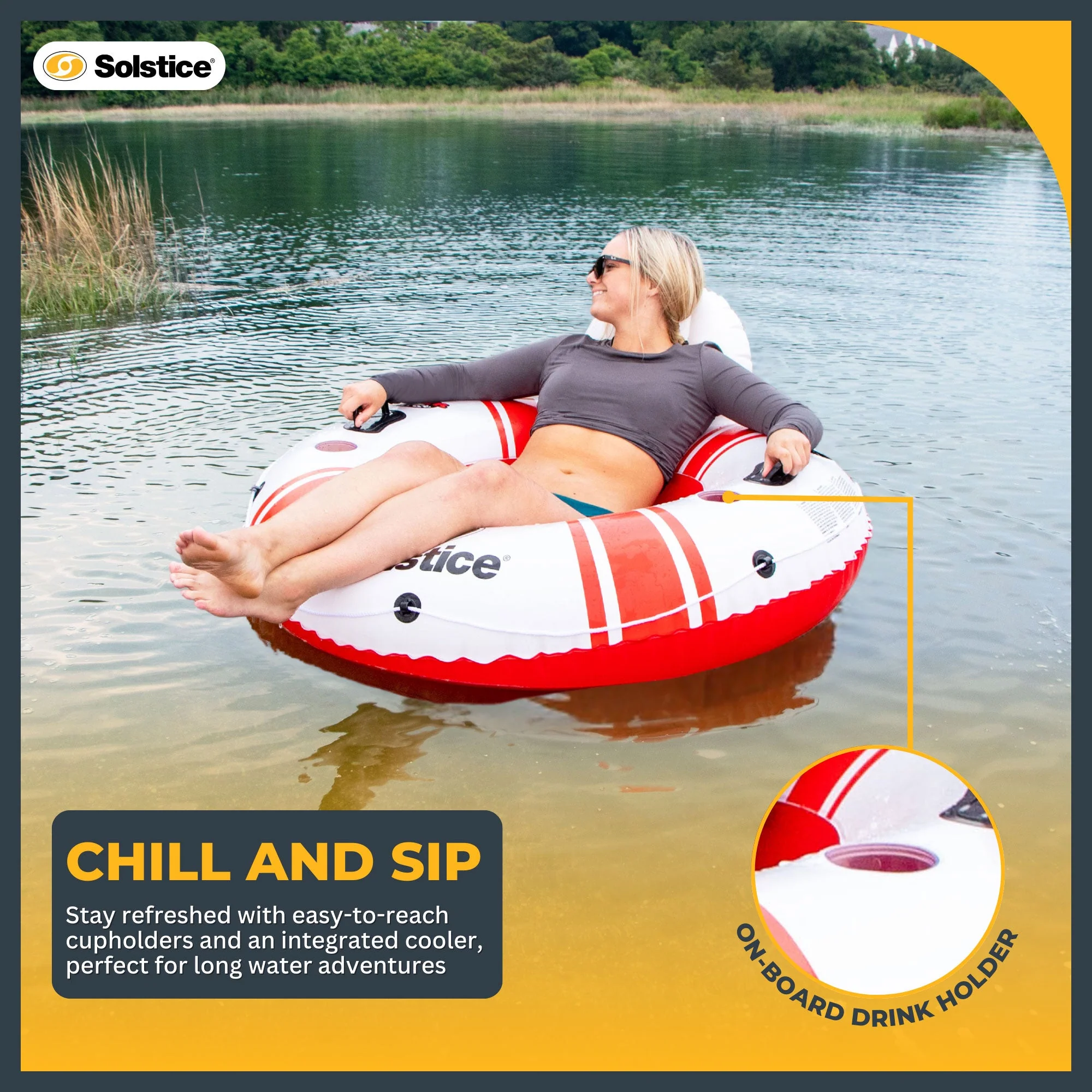 Swimline Super Chill Vinyl and Nylon Mesh Single Seat Swimming Pool Tube Float - Image 4