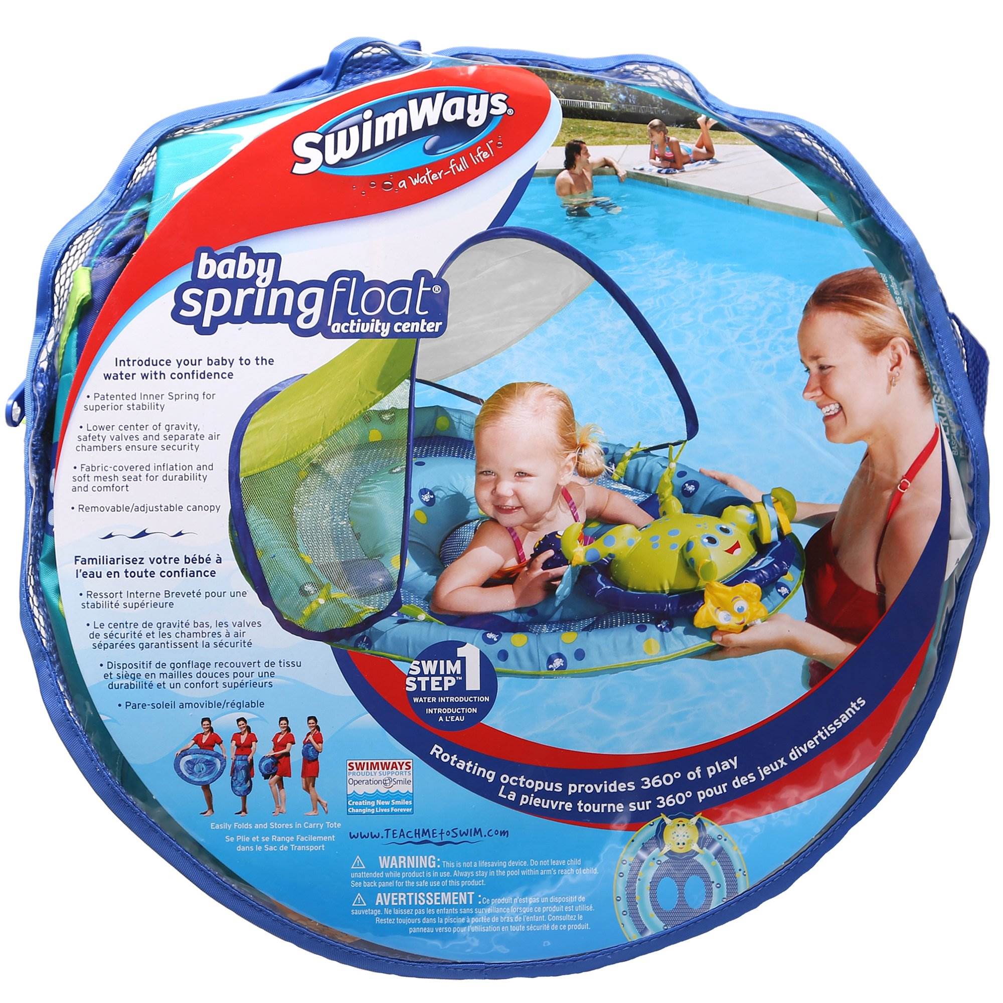 SwimWays Baby Spring Float Activity Center Pool Raft with Sun Canopy (2 Pack) - Image 7