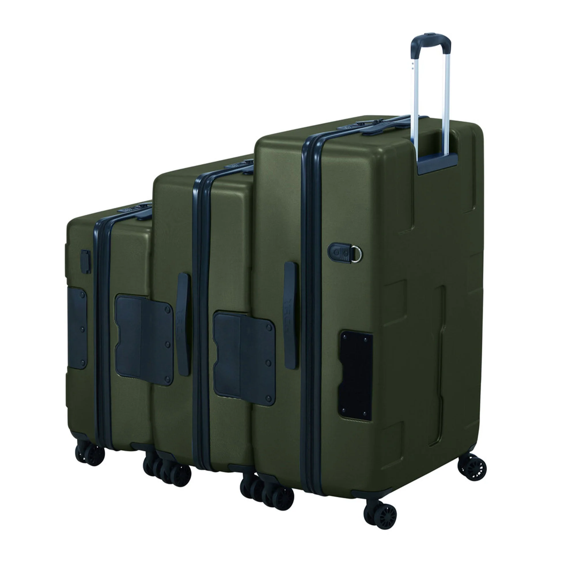 TACH V3.1 3 Piece Set Connectable Hard Shell Spinner Suitcase Luggage Set, Green - Image 8