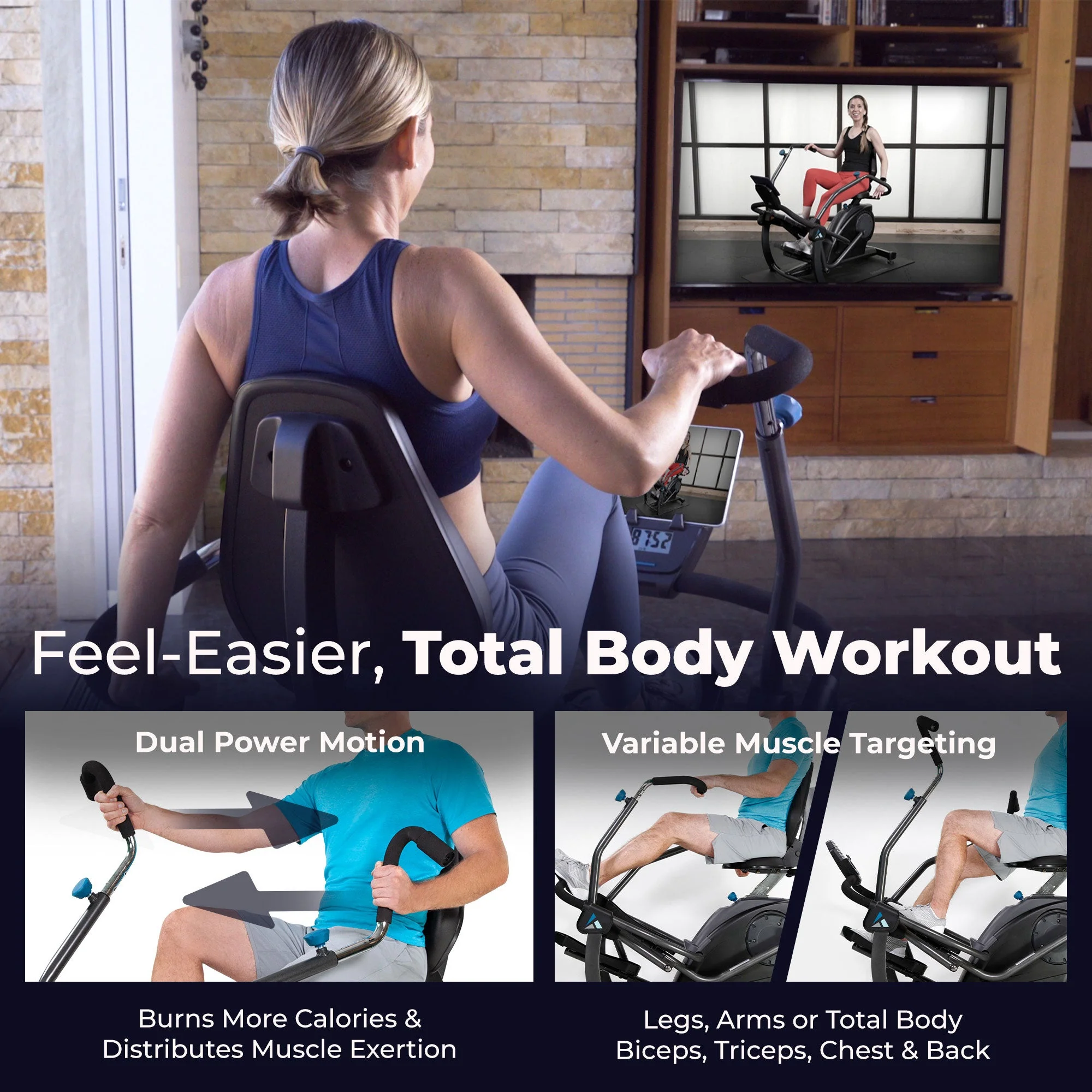 Teeter 106.9 Pound FreeStep LT1 Recumbent Cross Trainer and Elliptical, Black - Image 4