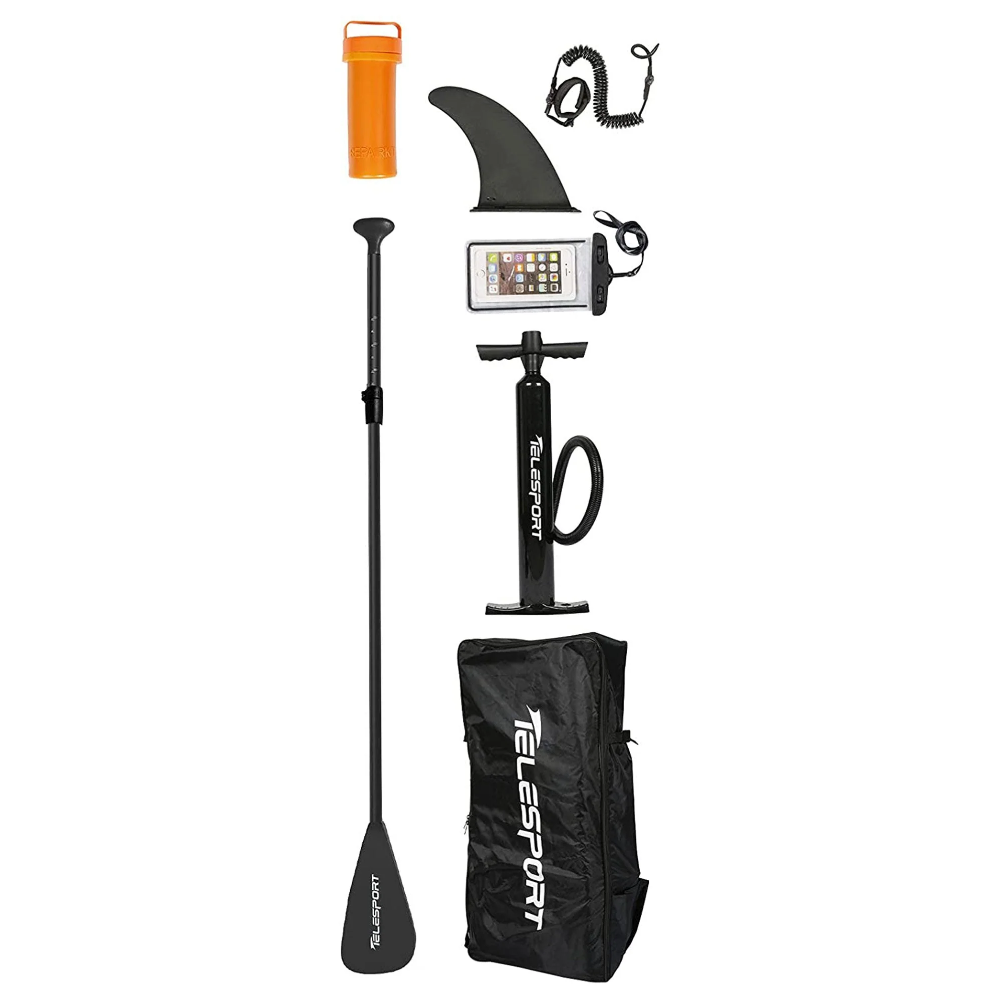 TELESPORT Paddle Boards Inflatable Stand Up Paddleboard w/Accessories in Black - Image 5