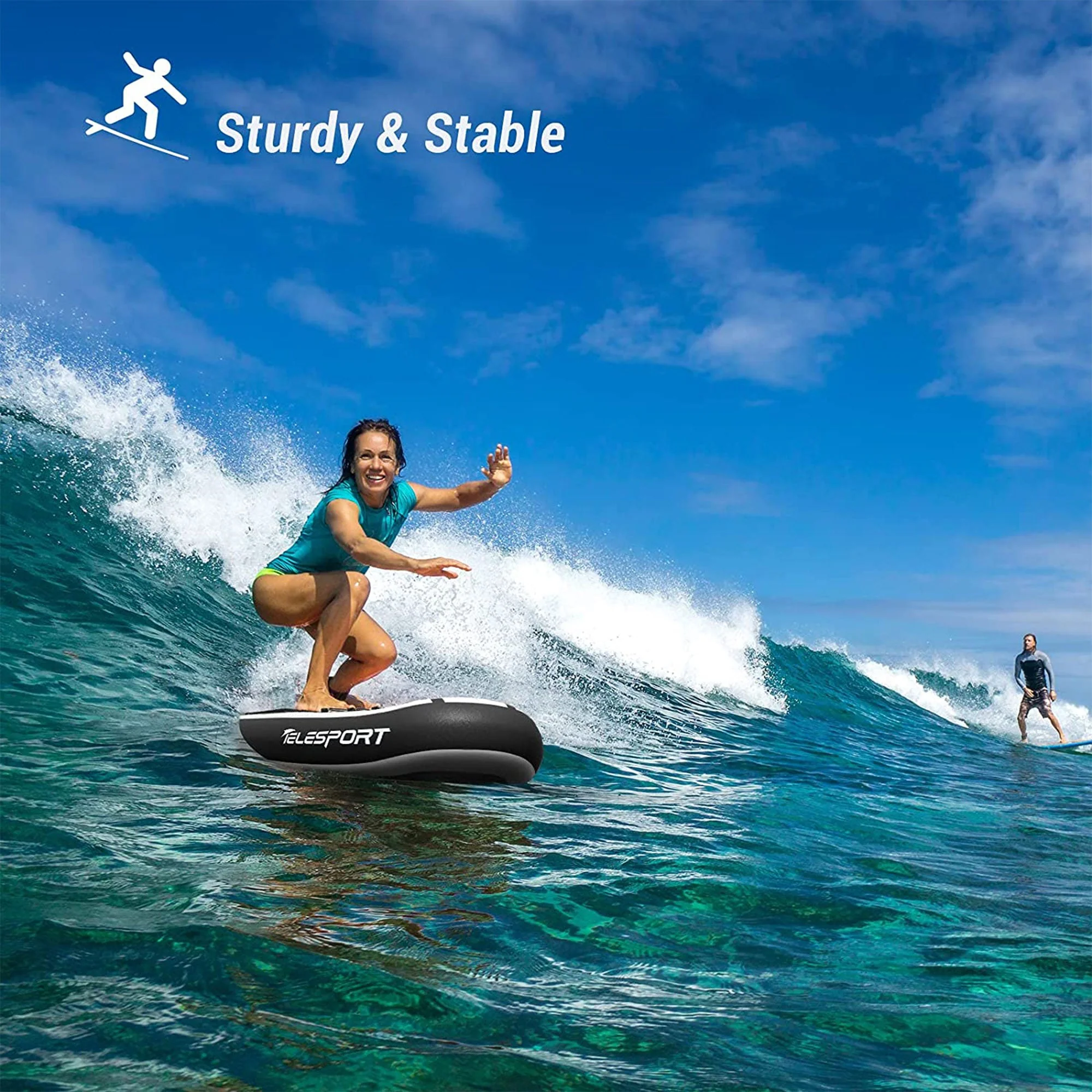 TELESPORT Paddle Boards Inflatable Stand Up Paddleboard w/Accessories in Black - Image 8
