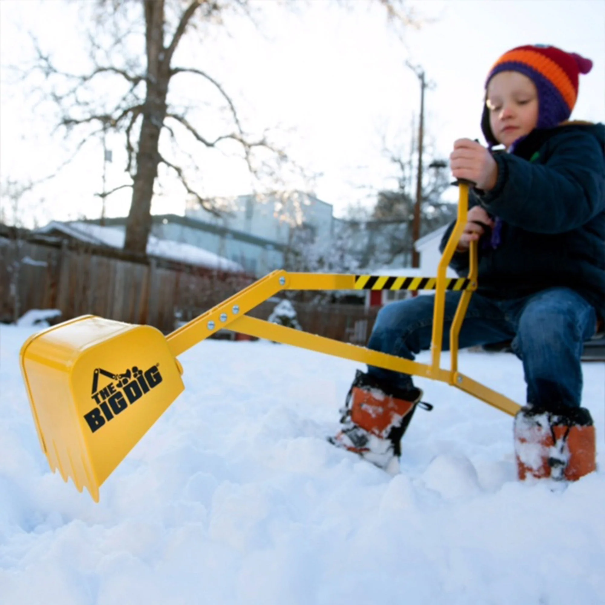 The Big Dig Sandbox Digger Excavator Crane, Vest and Helmet Bundle Outdoor Toy - Image 6
