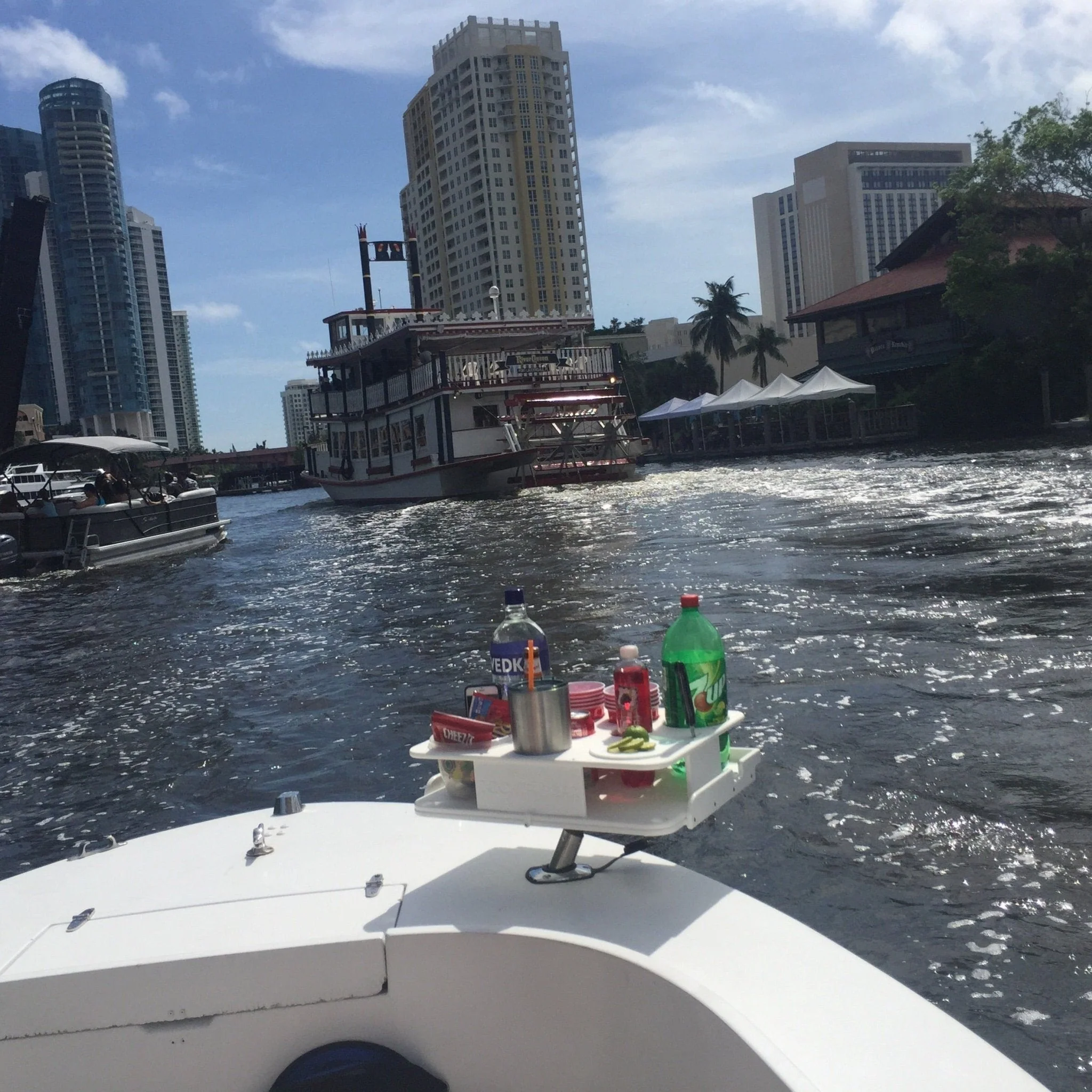 The Docktail Boat Table Caddy plus Bait Table Includes All Angle Adjustable Rod Holder Mount - Image 12