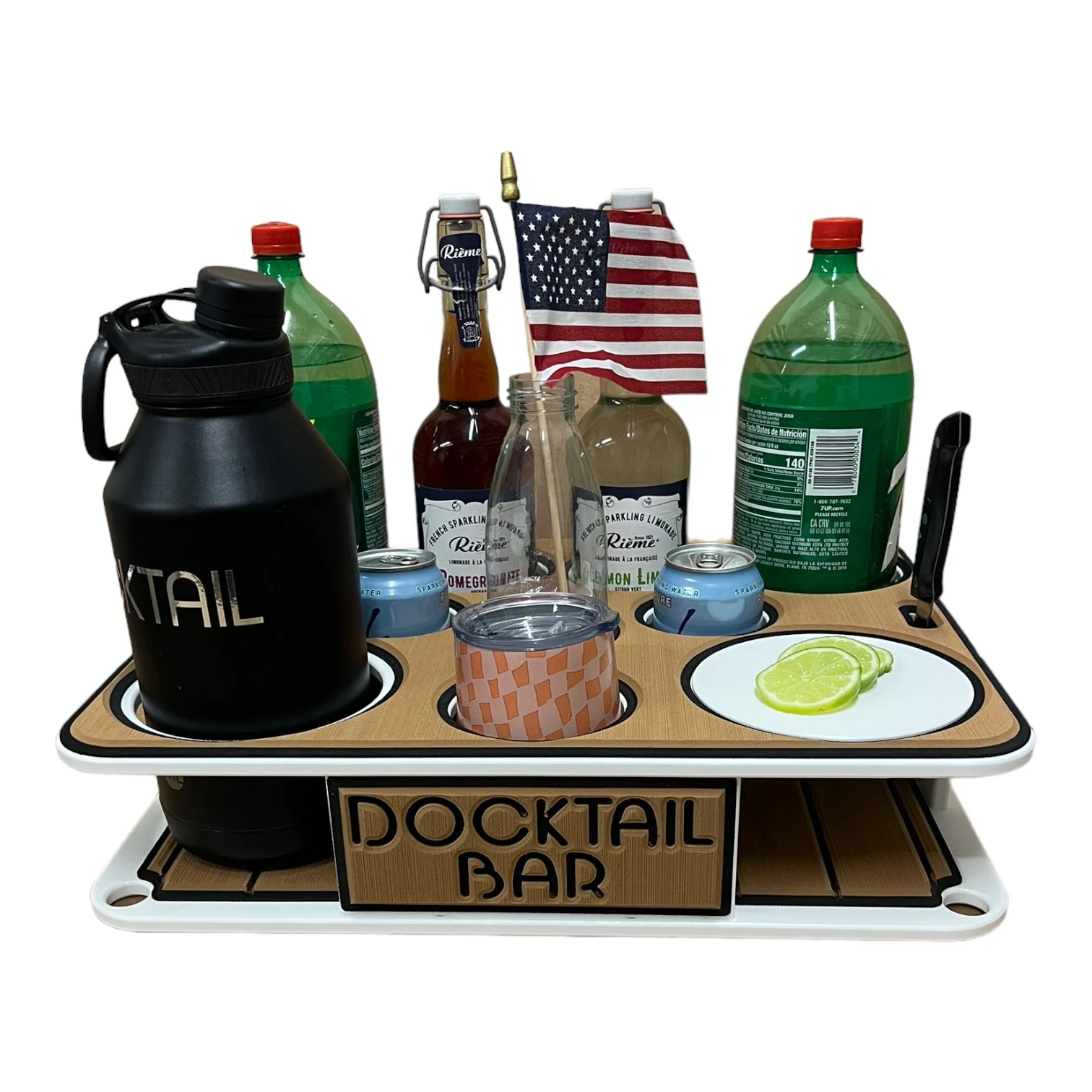 The Docktail Boat Table Caddy plus Bait Table Includes All Angle Adjustable Rod Holder Mount - Image 17