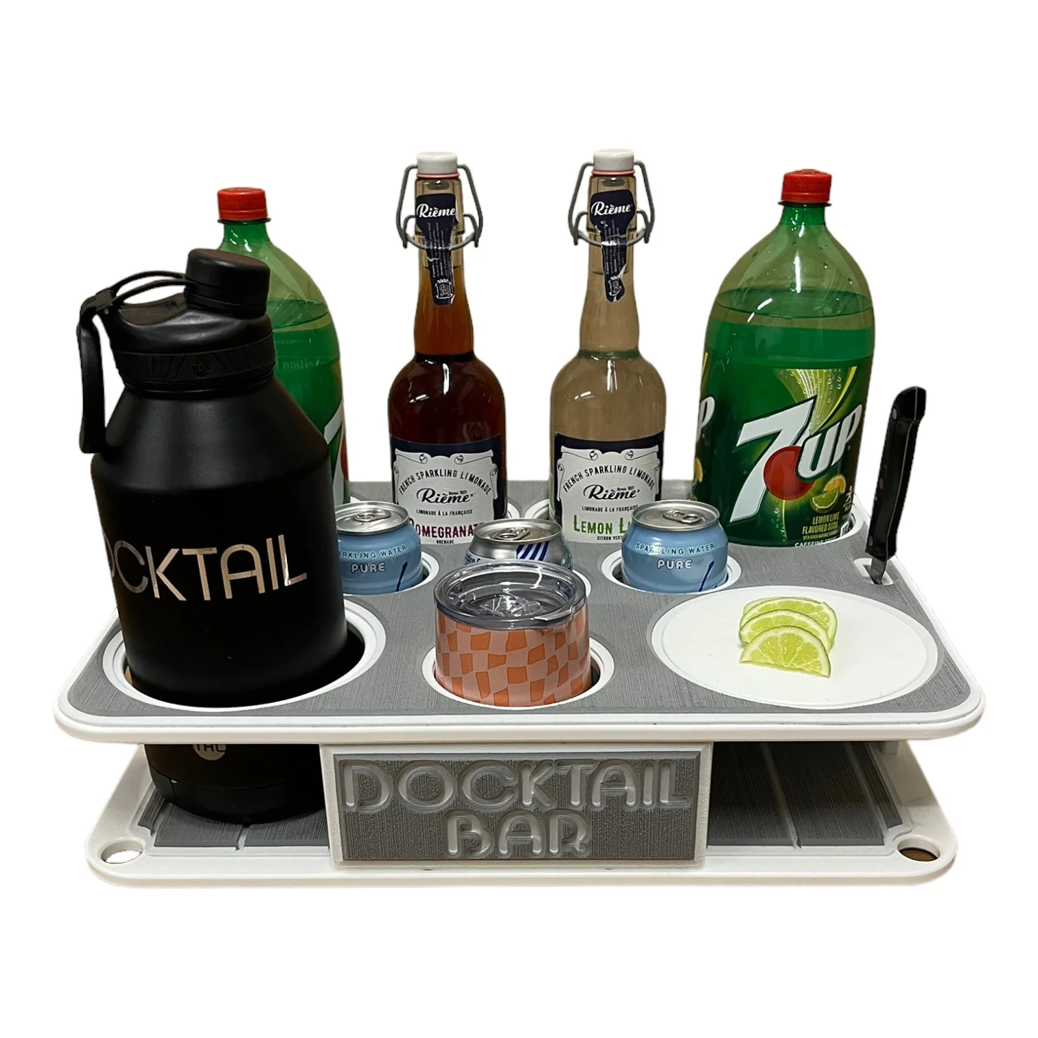 The Docktail Boat Table Caddy plus Bait Table Includes All Angle Adjustable Rod Holder Mount - Image 19