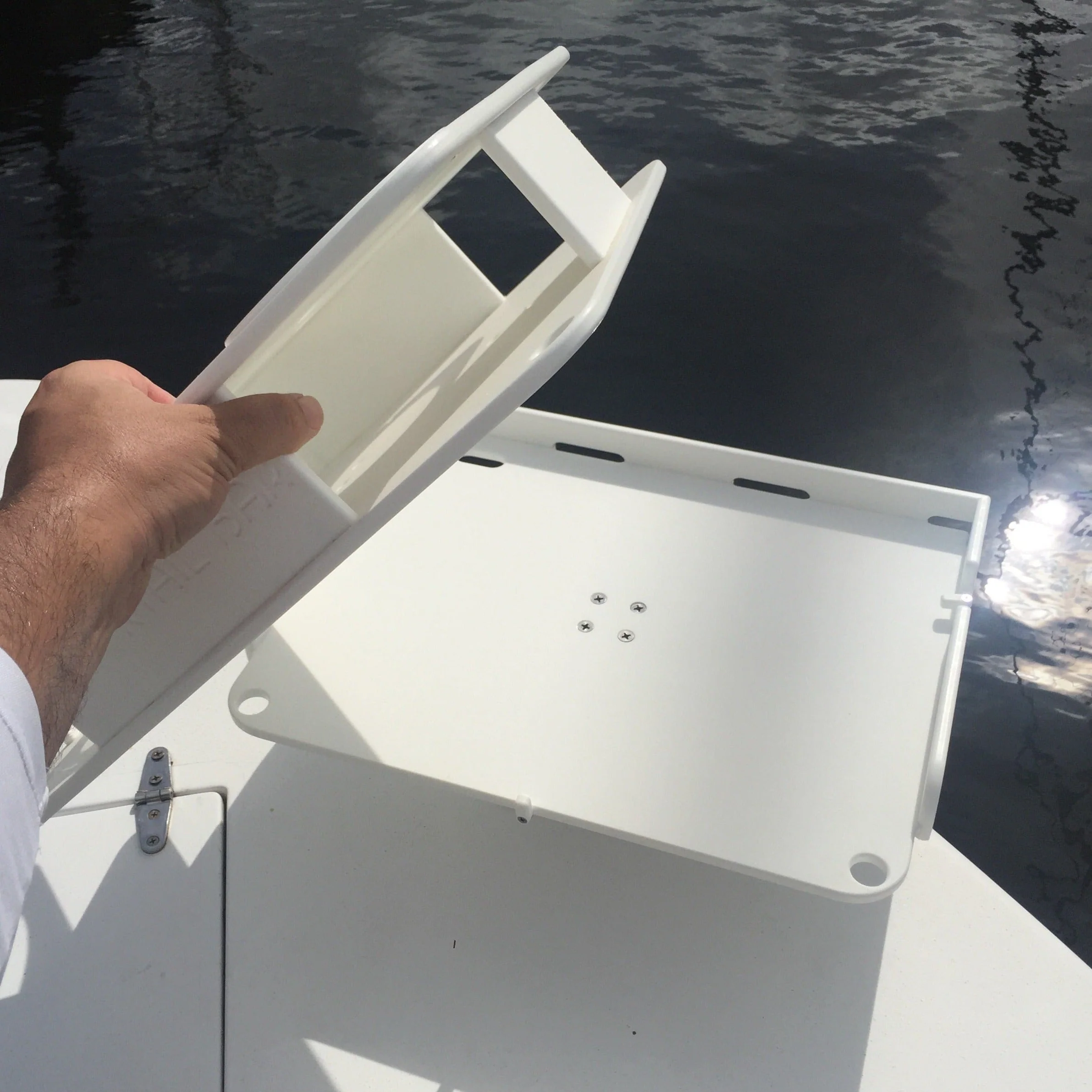 The Docktail Boat Table Caddy plus Bait Table Includes All Angle Adjustable Rod Holder Mount - Image 2
