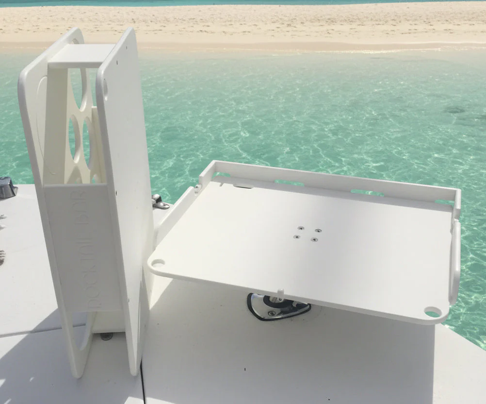 The Docktail Boat Table Caddy plus Bait Table Includes All Angle Adjustable Rod Holder Mount - Image 4