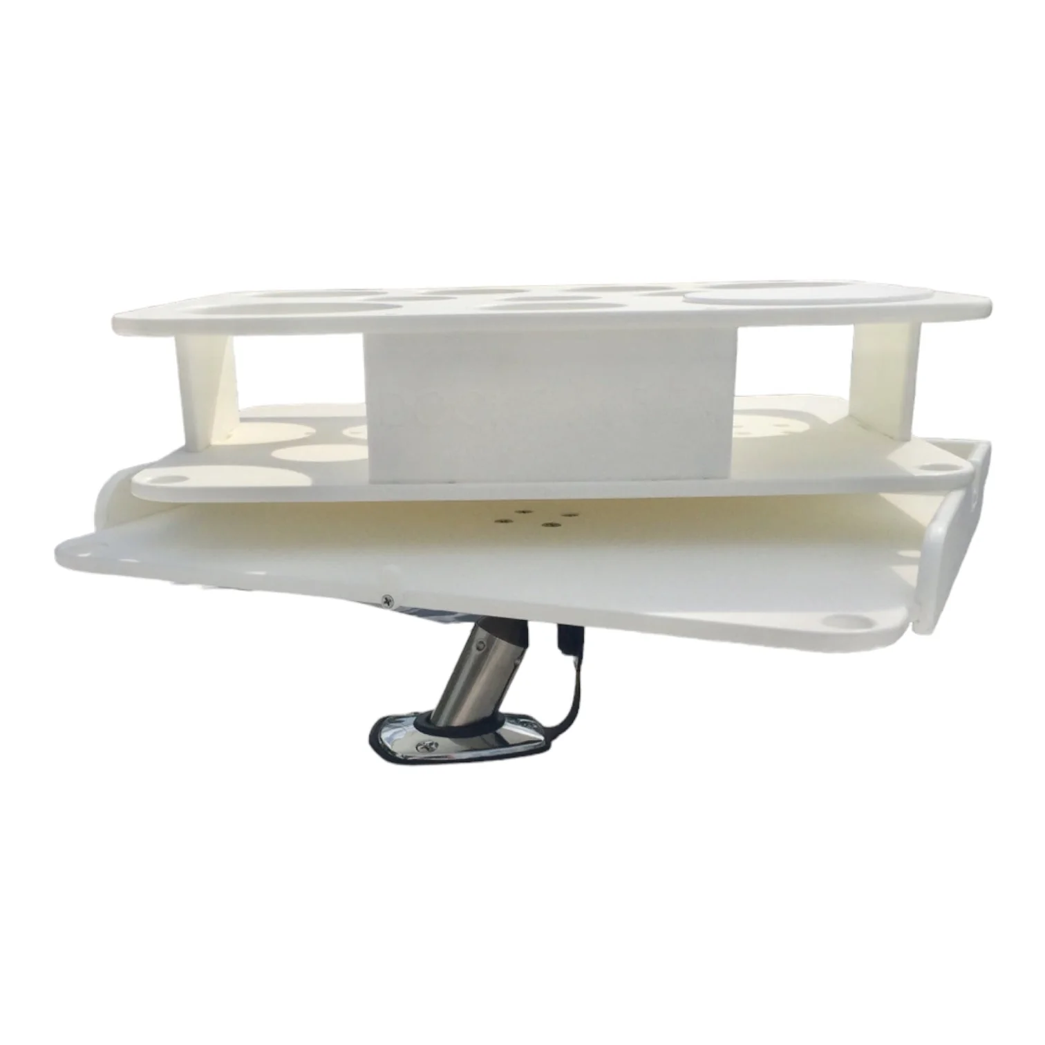 The Docktail Boat Table Caddy plus Bait Table Includes All Angle Adjustable Rod Holder Mount - Image 7