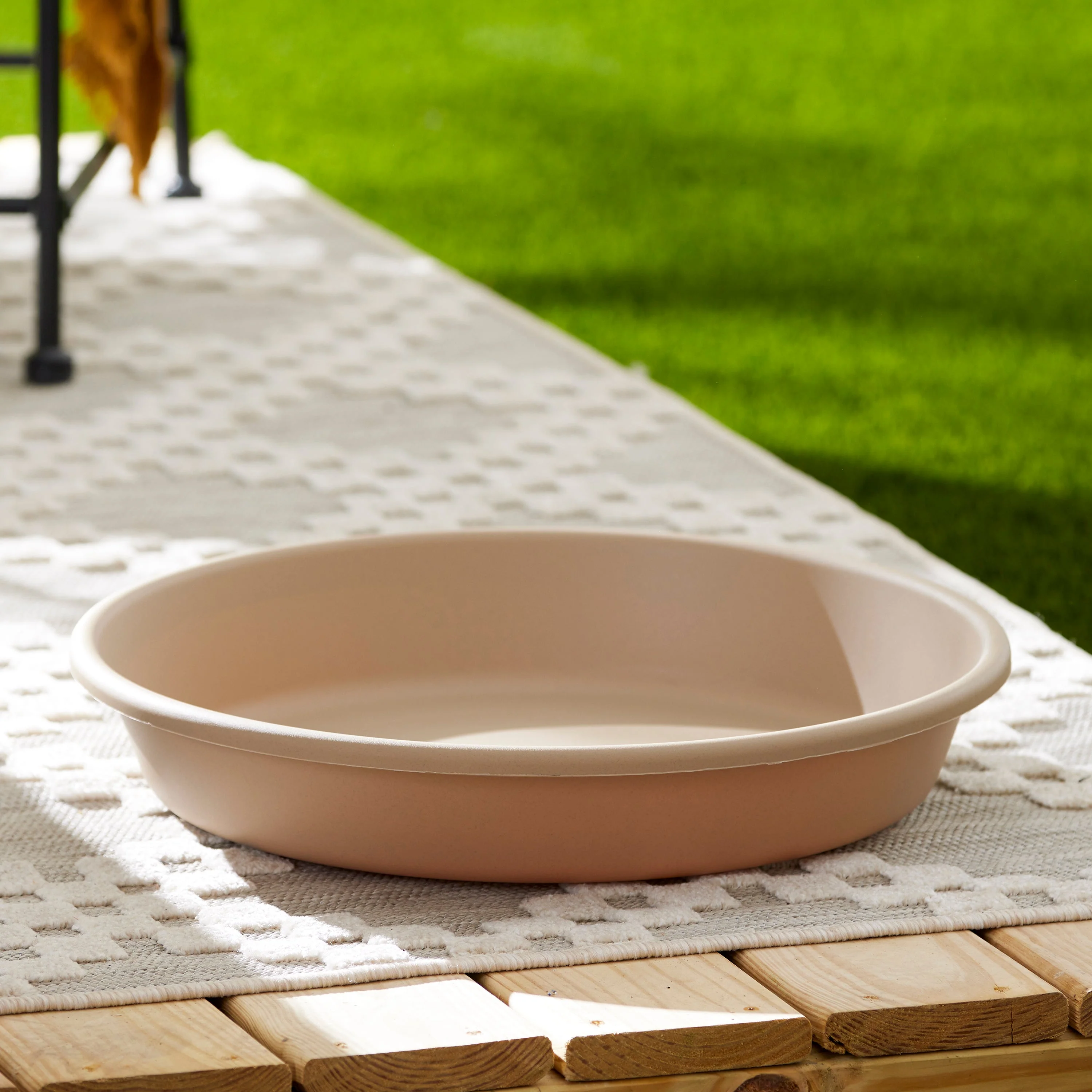 The HC Companies 21 Inch Planter Saucer for Classic Pot Containers, Sandstone - Image 2