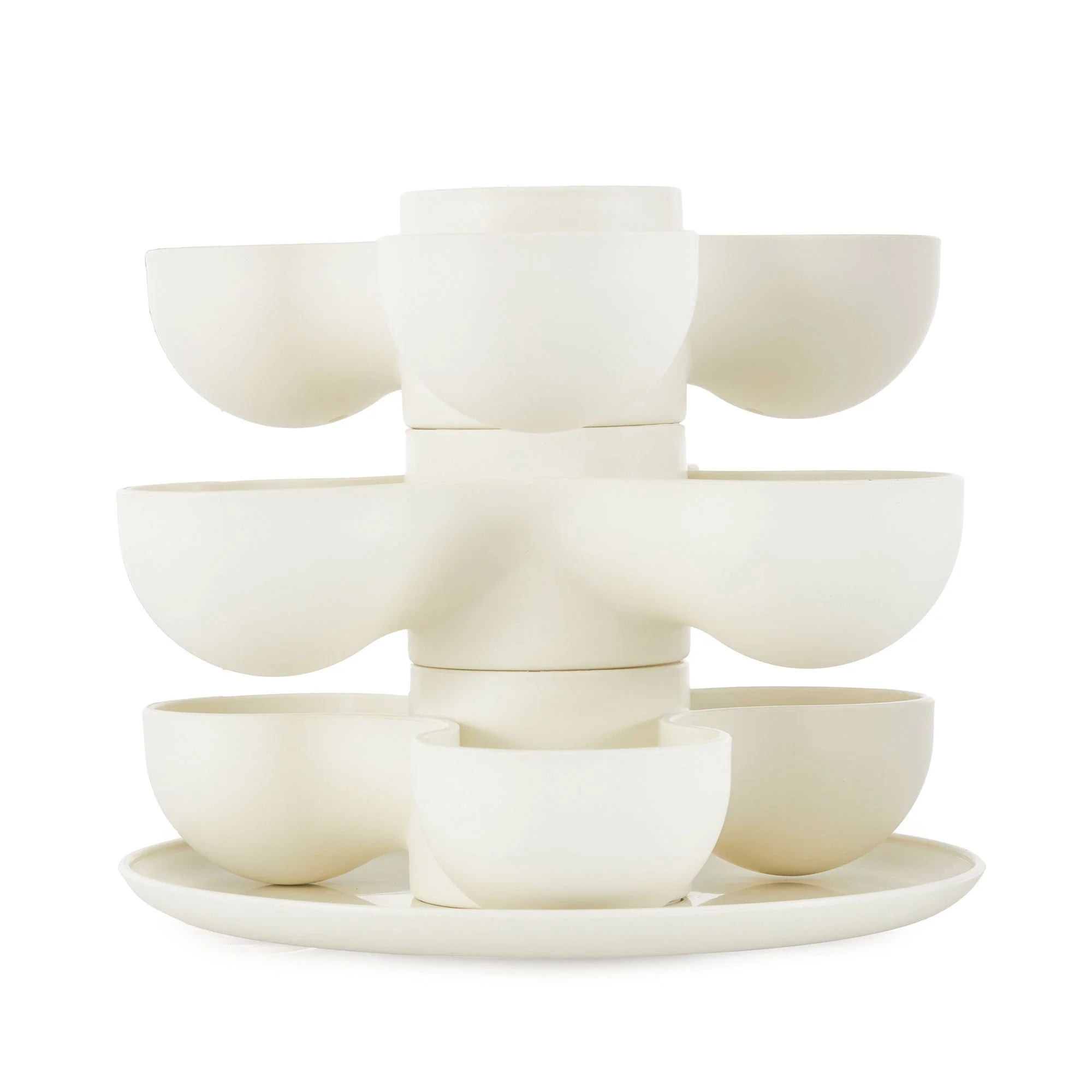 The HC Companies 8 Inch Pixie Indoor Stacking Plant Pot, Vanilla Bisque (2 Pack) - Image 8