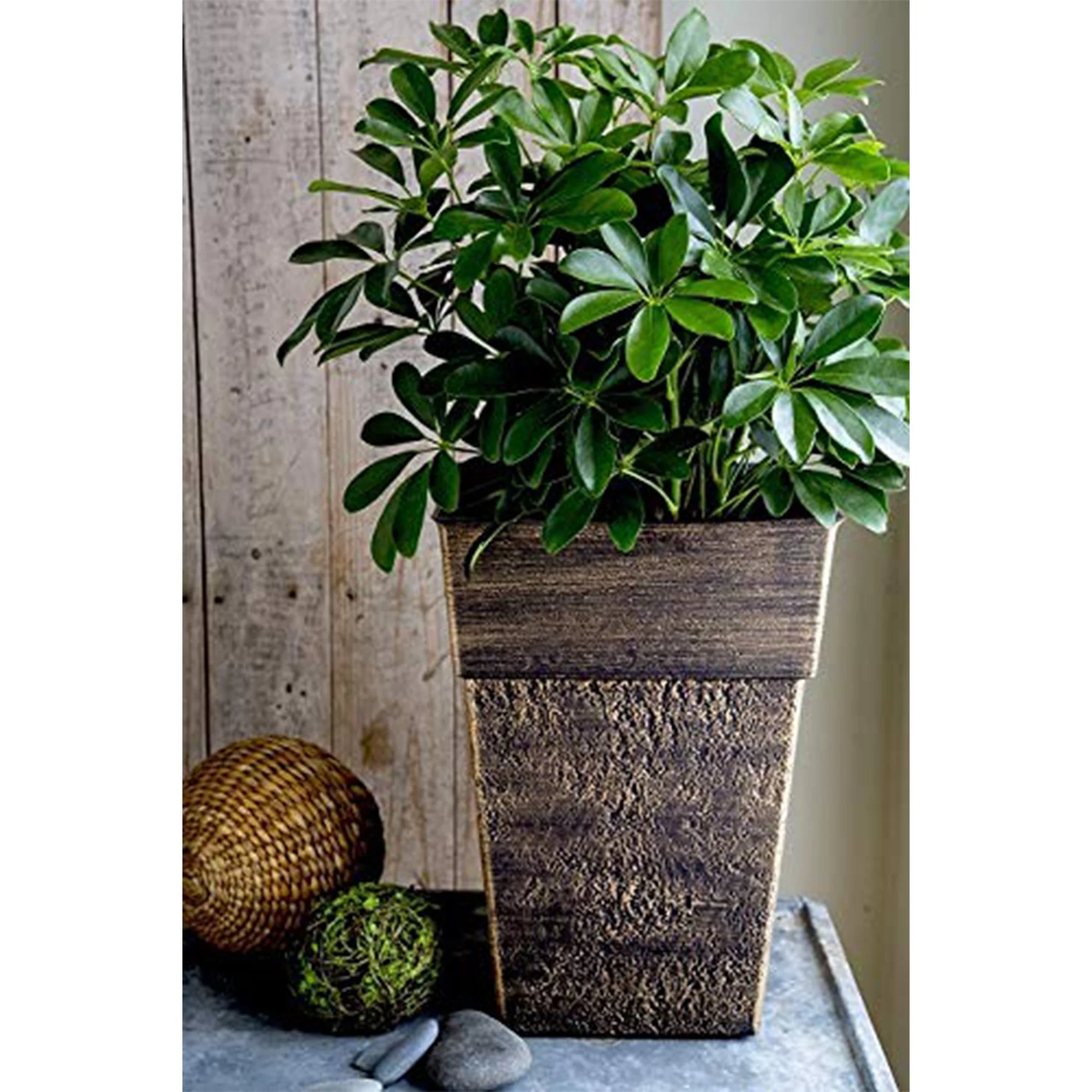 The HC Companies Avino 13 Inch Square Resin Flower Planter Pot, Celtic Bronze - Image 4