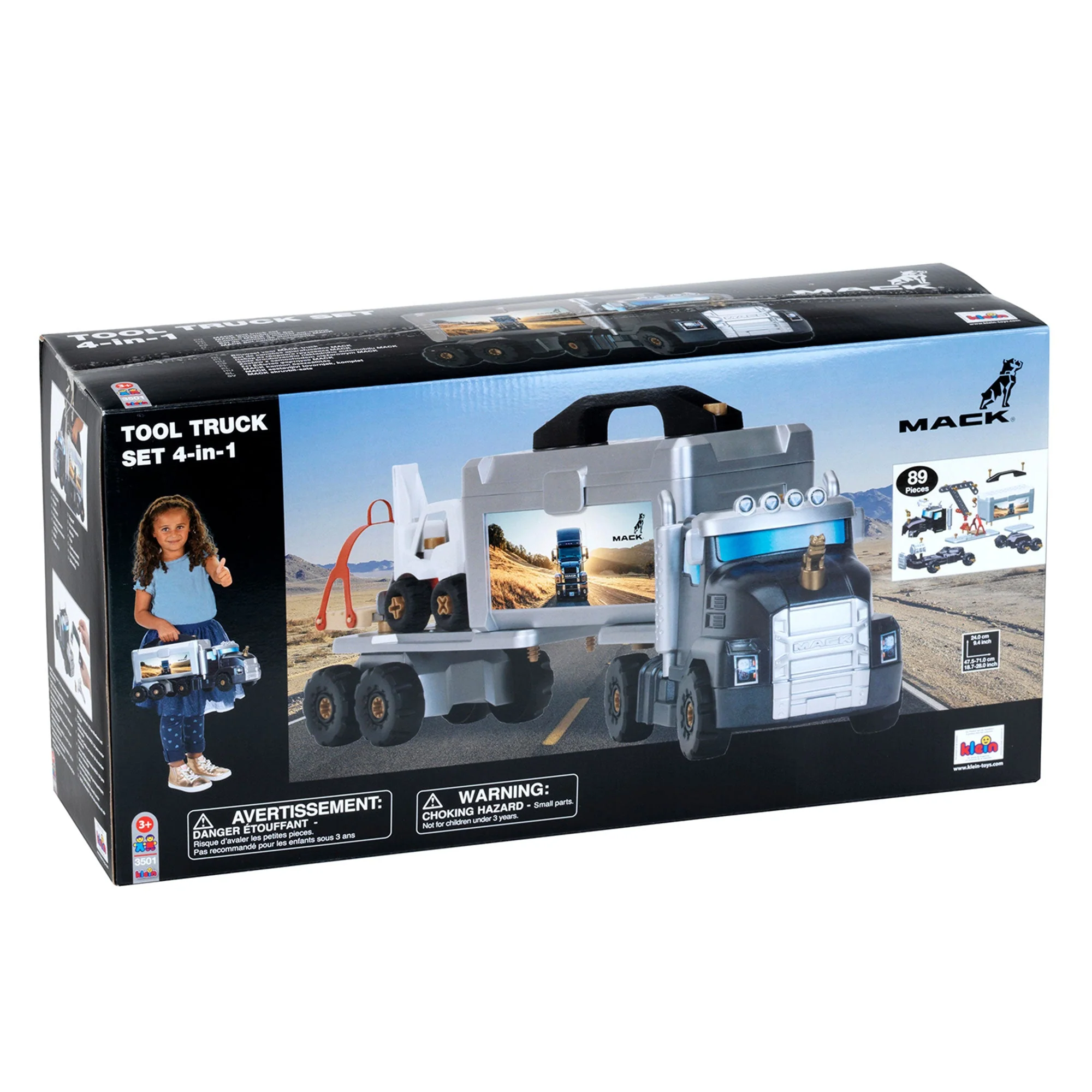 Theo Klein 89 Piece MACK Truck Semi 4 in 1 Tool Set Building Toy for Ages 3 & Up - Image 5