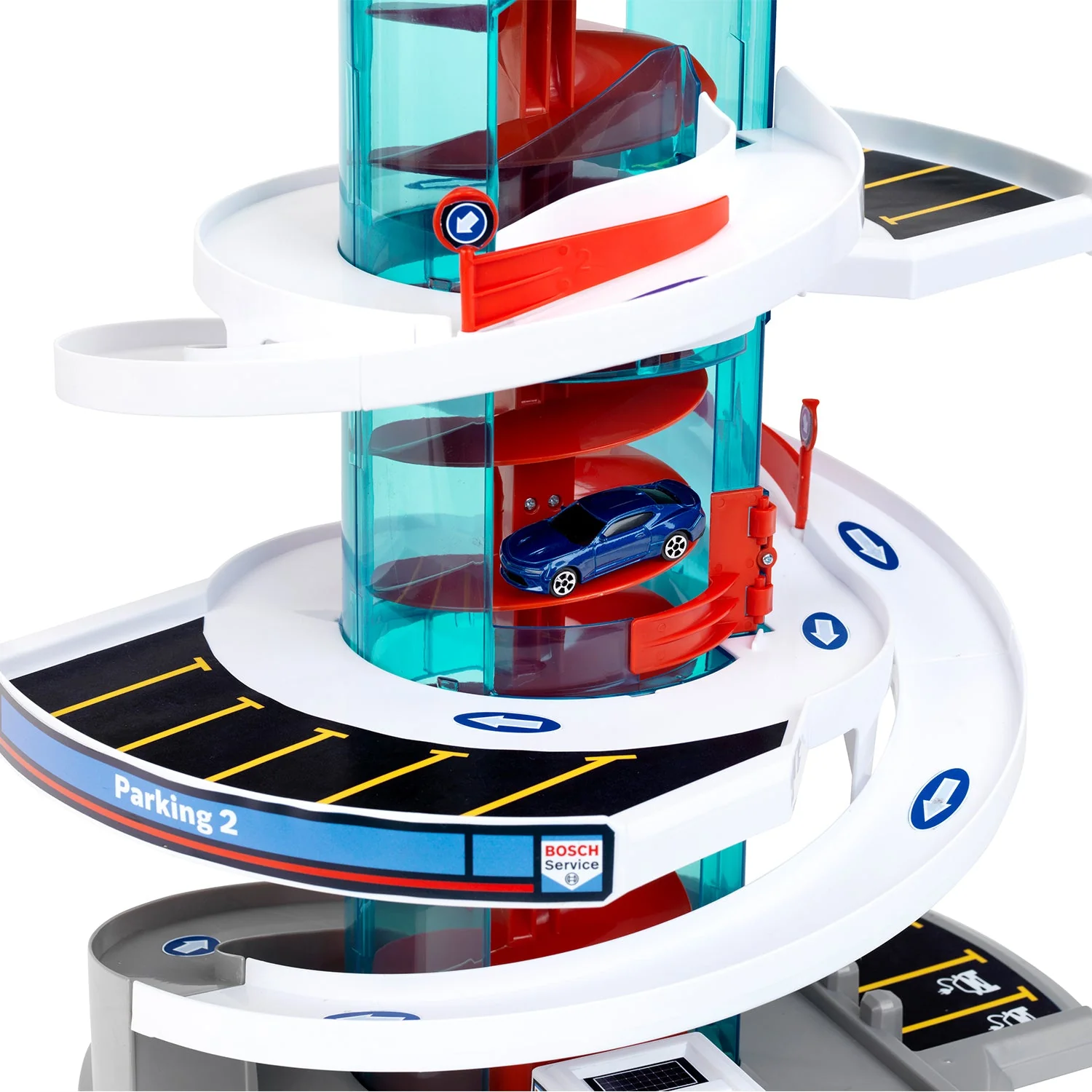 Theo Klein Bosch Car Service Helix Shaped Parking Garage Toy for Kids 3 and Up - Image 7